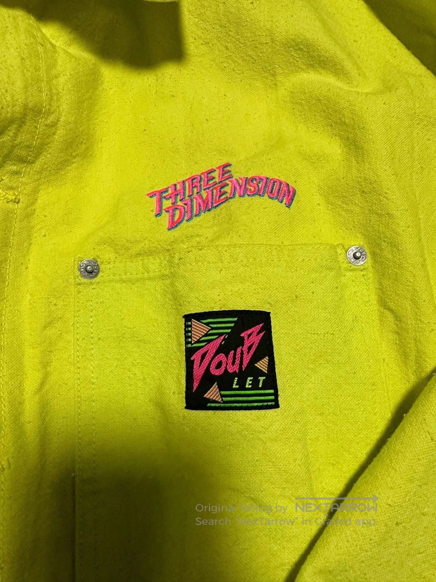 Doublet Yellow Frayed Hem Light Jacket with Pockets. Size US L / EU 52-54 / 3 - 2 Thumbnail