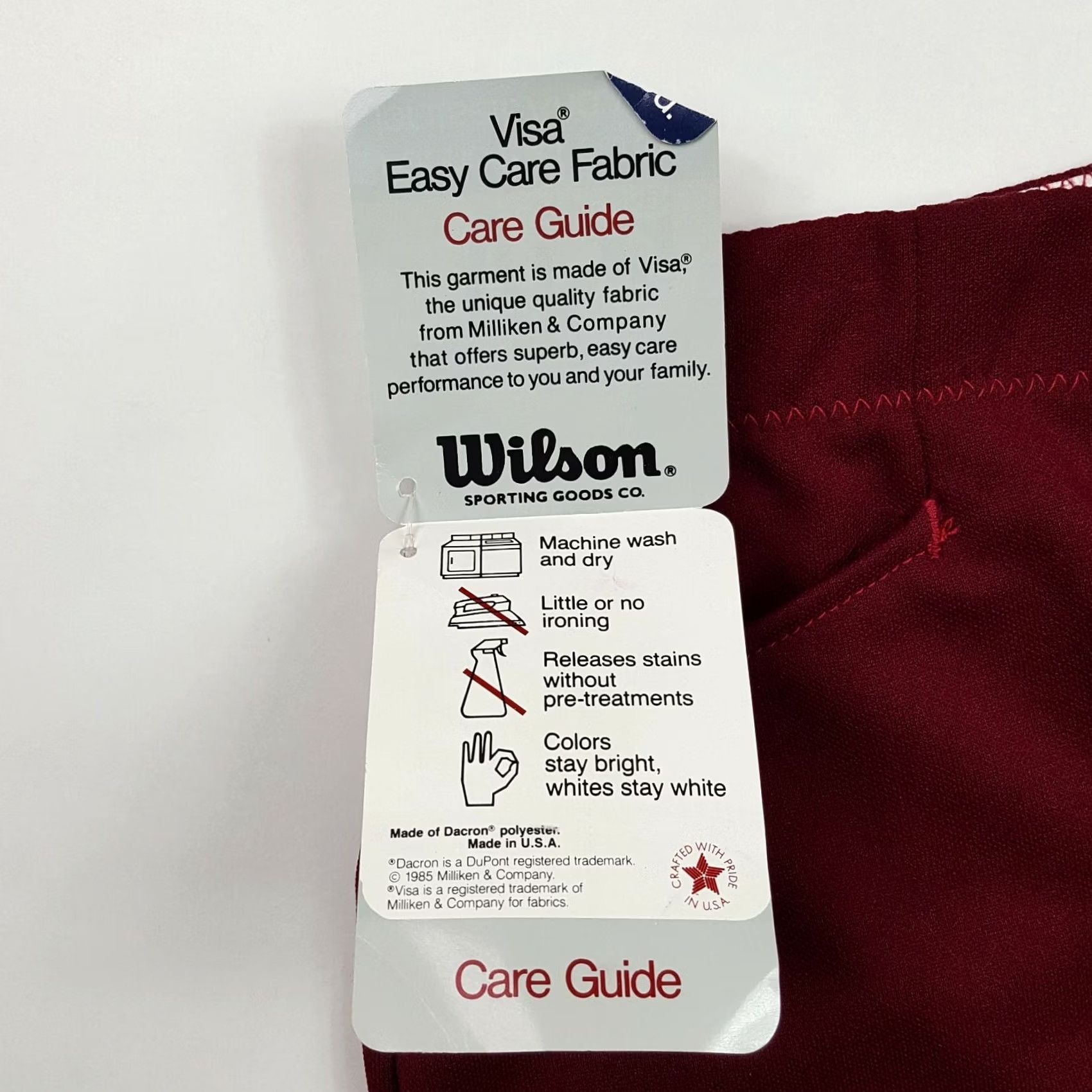 Wilson VINTAGE Wilson Sportswear WOMEN Track Shorts M Maroon 80s Retro 24" Waist Athletic Polyester Red 80s 1985 VTG Tags Included Size 42" / US 20 - 7 Thumbnail