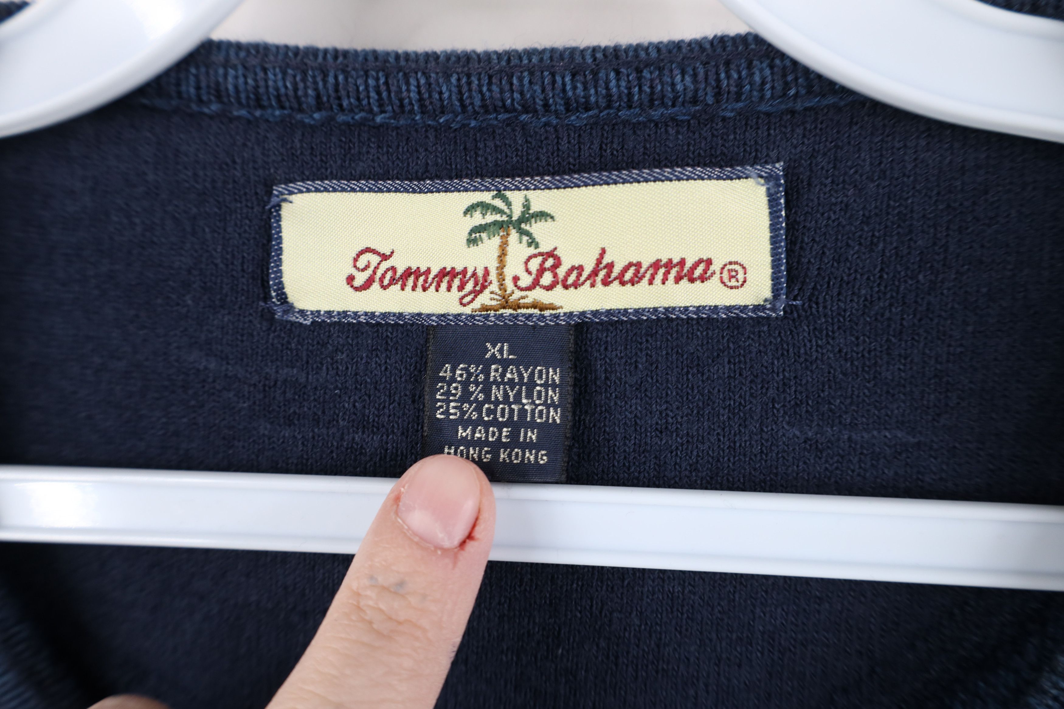 Tommy Bahama Vintage Tommy Bahama Blend Thermal Knit V-Neck Sweater Blue Size US XL / EU 56 / 4 - 5 Thumbnail