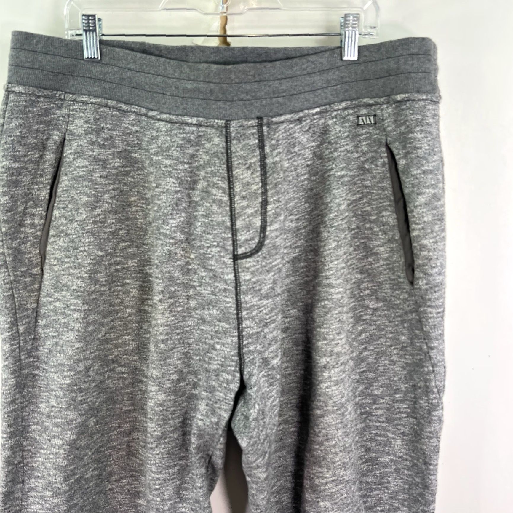 Armani Exchange ARMANI Exchange Pocketed Fleece Joggers Mens XL Gray Flecked Size US 36 / EU 52 - 2 Thumbnail