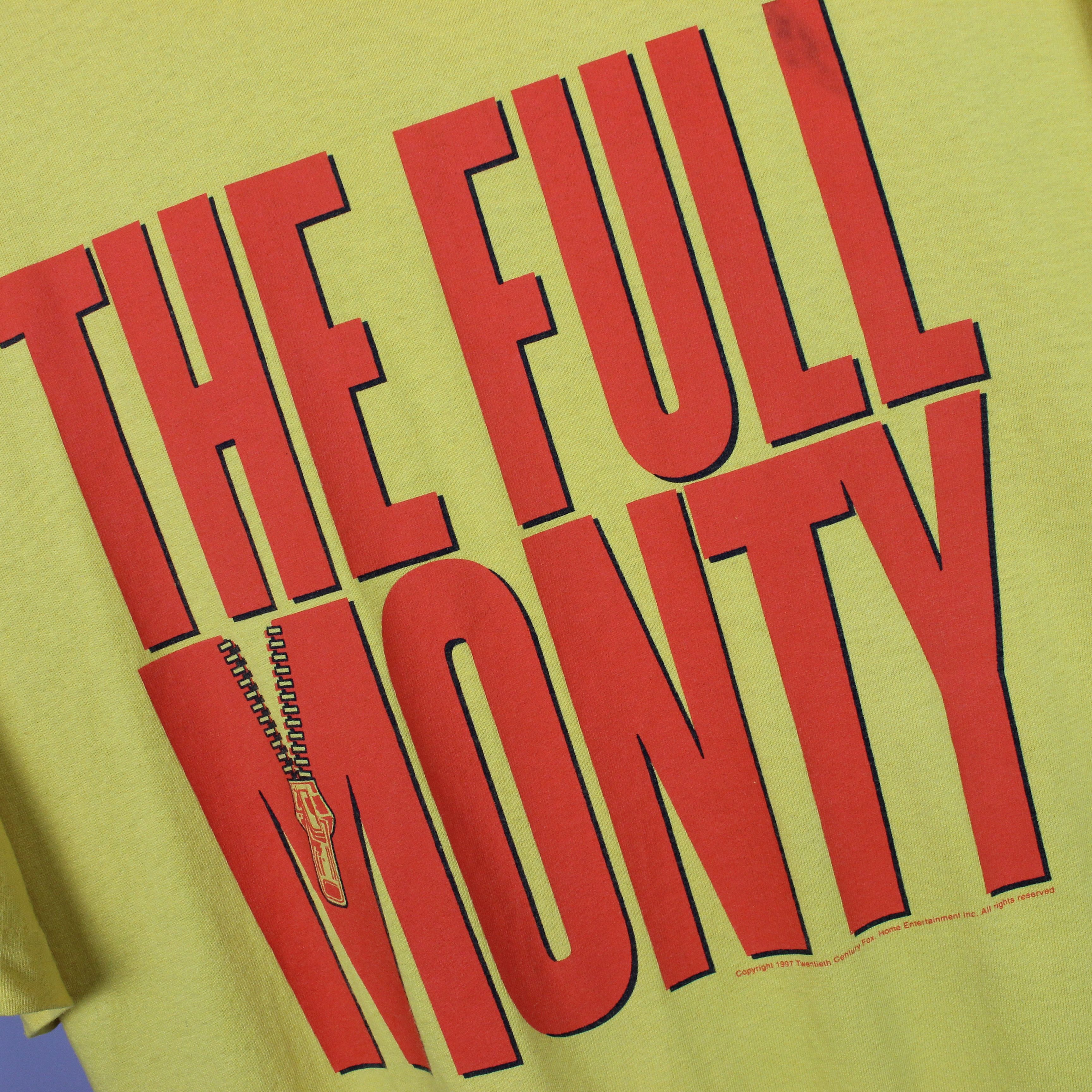 Vintage Full monty 1997 movie promotional shirt yellow single XL Size US XL / EU 56 / 4 - 7 Thumbnail