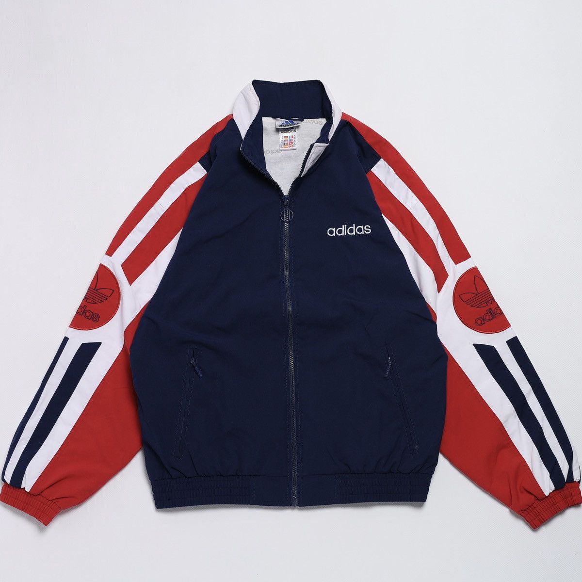 Adidas Vintage Adidas Zip Track Top Light Jacket 90s Red Blue Size US M / EU 48-50 / 2 - 2 Thumbnail