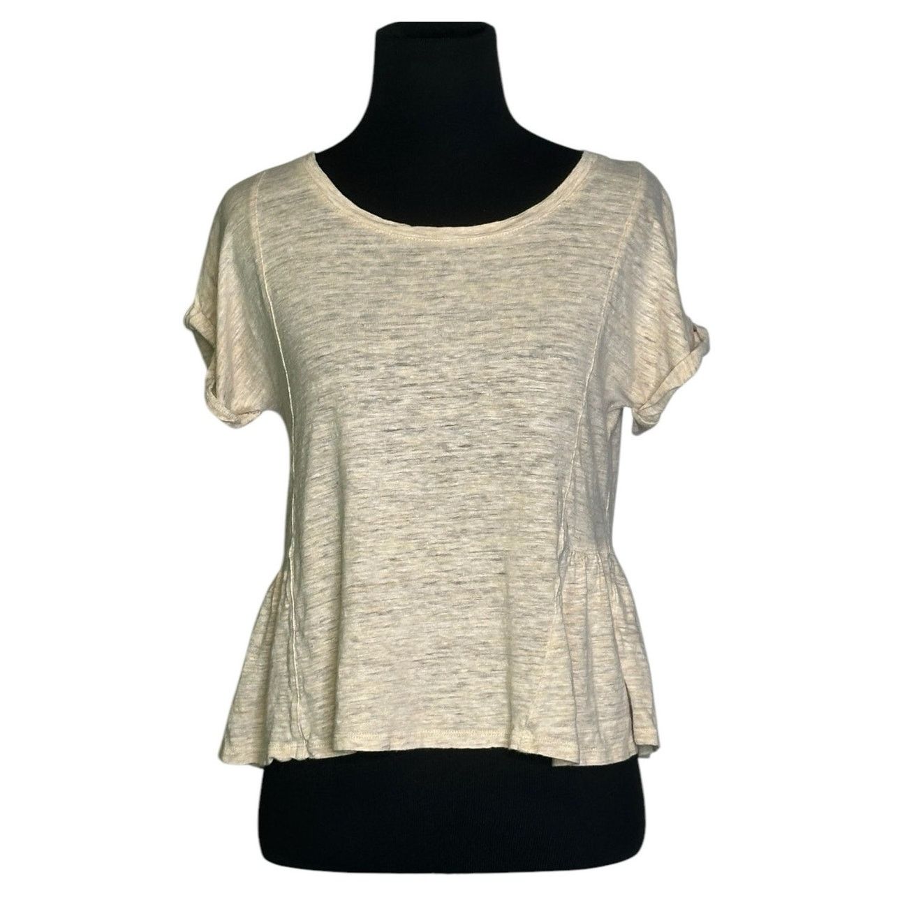 Madewell Madewell Antique Cream Linen Short Sleeves Tee size XS Size XS / US 0-2 / IT 36-38 - 1 Thumbnail