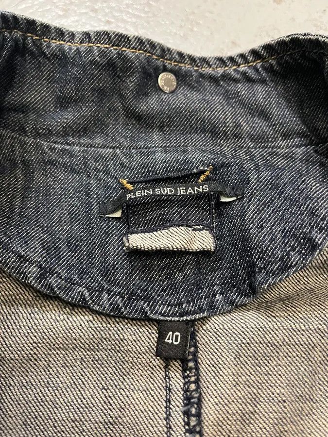 Vintage FW2002 Plein Sud Asymmetrical Buttoned Long Denim Jacket Size M / US 6-8 / IT 42-44 - 8 Thumbnail