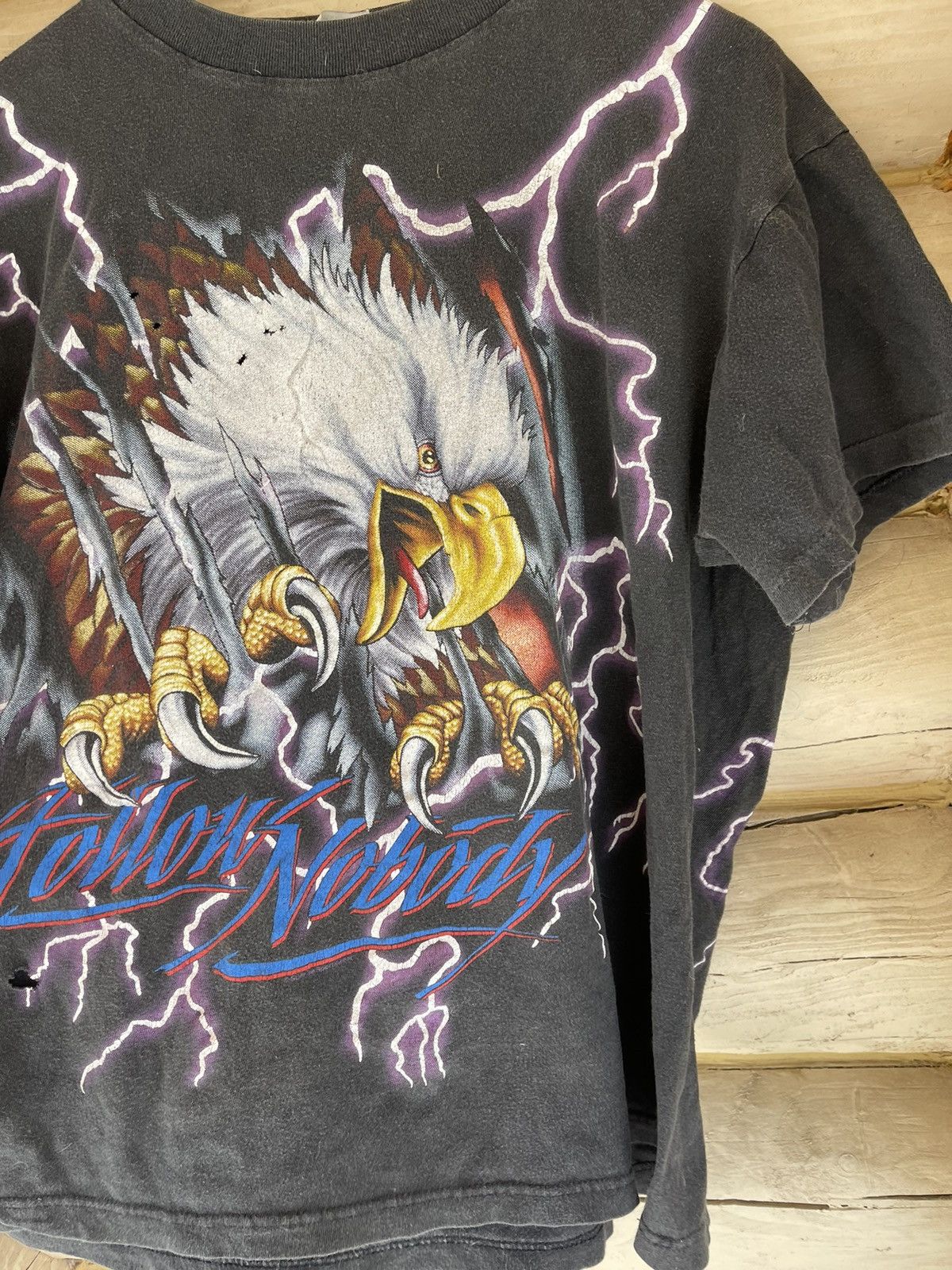 Designer 90’s Follow Nobody Eagle American Thunder vintage t-shirt Size US XL / EU 56 / 4 - 4 Thumbnail