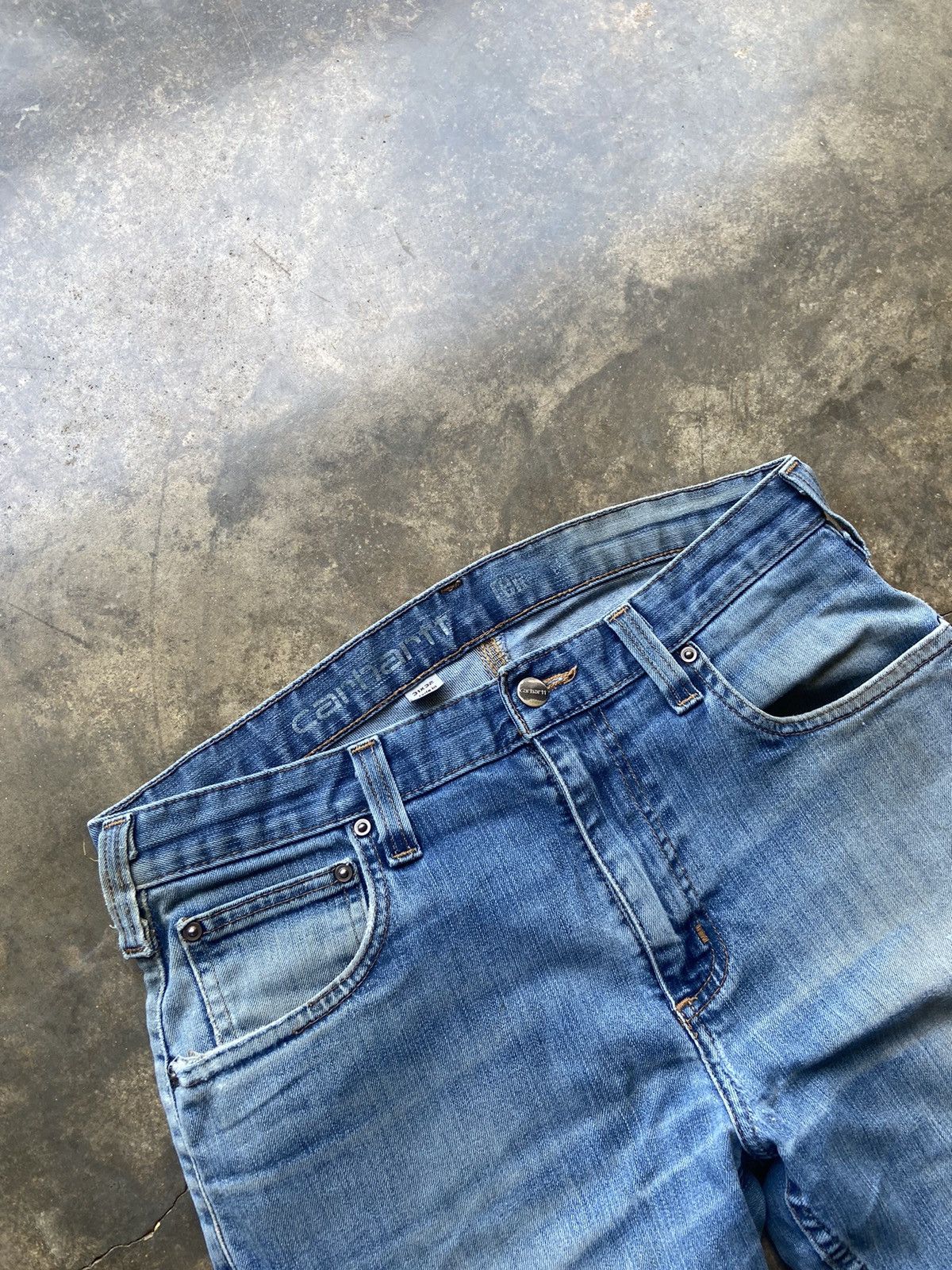 Carhartt × Vintage Faded Washed Relaxed Fit Vintage Carhartt Blue Jeans 31x32 Size US 31 - 3 Thumbnail
