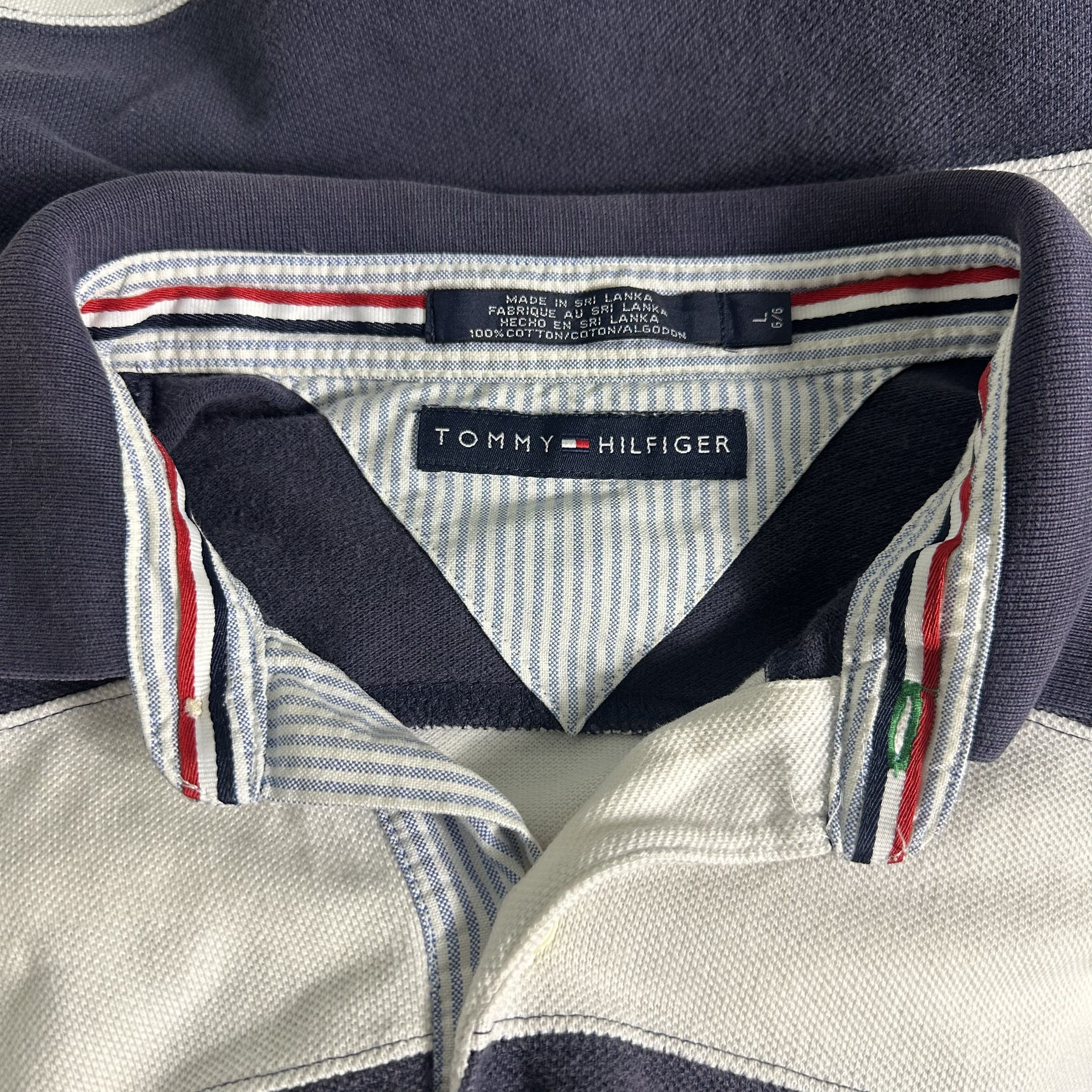 Tommy Hilfiger 🔥RARE🔥Vintage Tommy Hilfiger Spell Out Stripes Polo Shirt Size US L / EU 52-54 / 3 - 4 Thumbnail