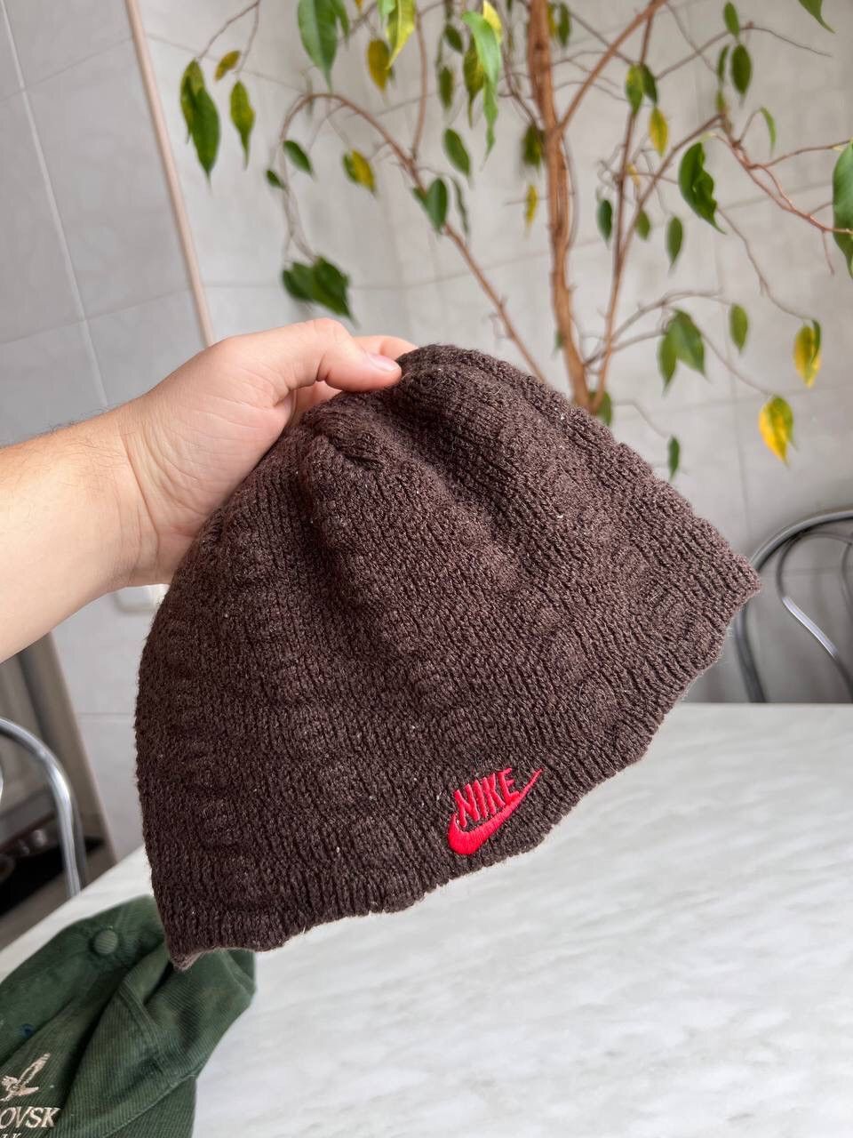 Nike Nike Vintage Knit Brown Geometrical Running Beanie Hat Size ONE SIZE - 4 Thumbnail