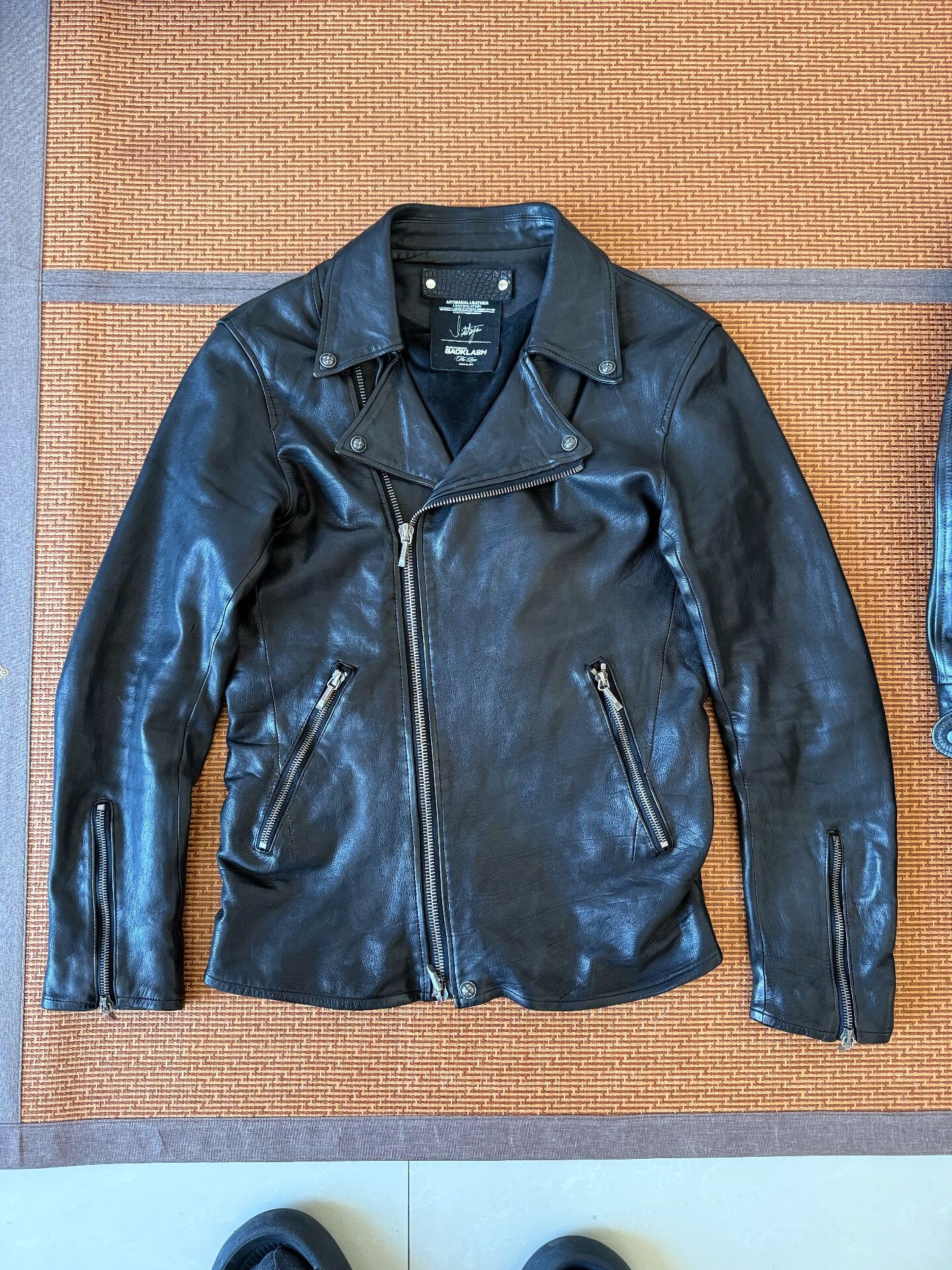 Isamu Katayama Backlash Elegant Black Leather Jacket by Backlash Size US M / EU 48-50 / 2 - 1 Thumbnail