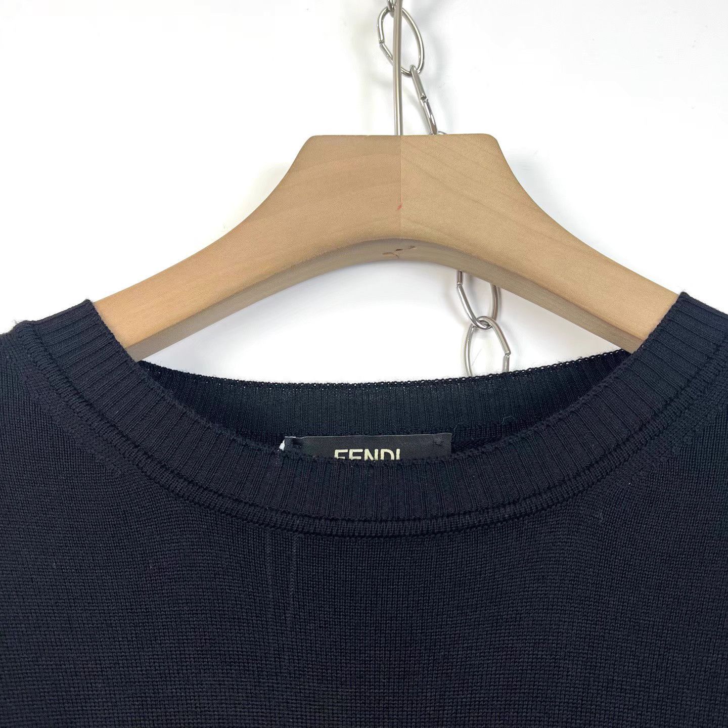 Fendi Fendi Side Logo Tape Embroidered Crew Neck Knit Sweater K12 Size US L / EU 52-54 / 3 - 4 Thumbnail
