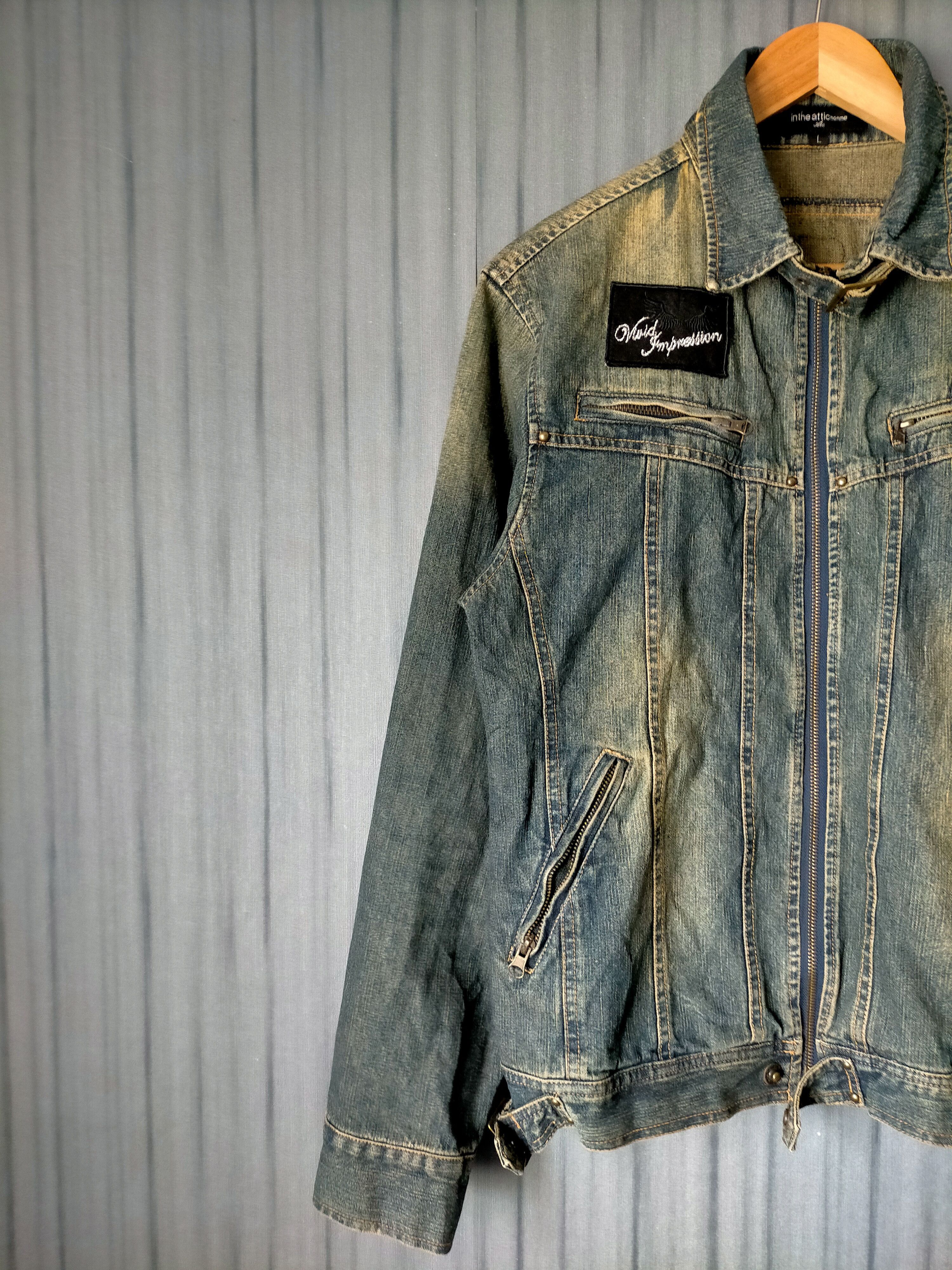 In The Attic In the Attic Denim Jacket Zipped Punk Style Size US L / EU 52-54 / 3 - 5 Thumbnail