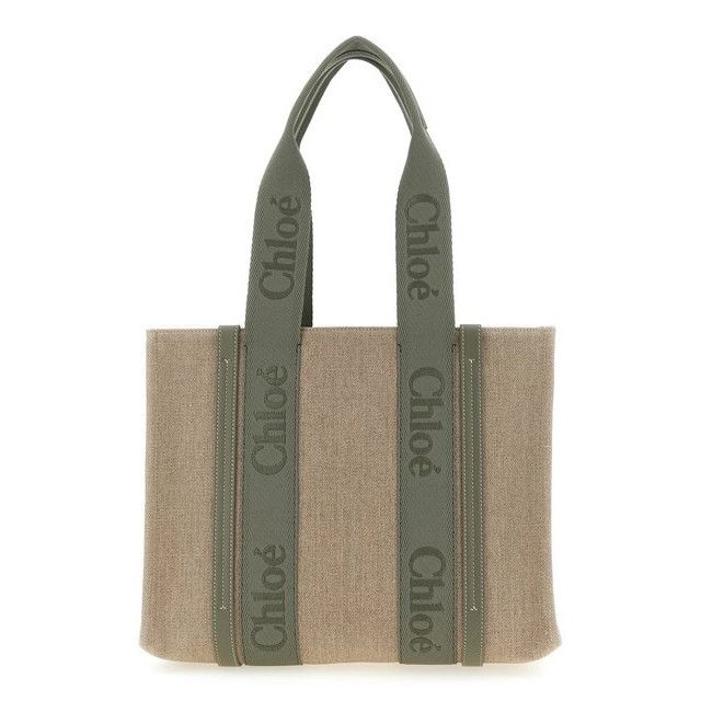 Chloe Chloe Medium Green Linen Shopper Tote Bag New & Authentic Size ONE SIZE - 1 Thumbnail