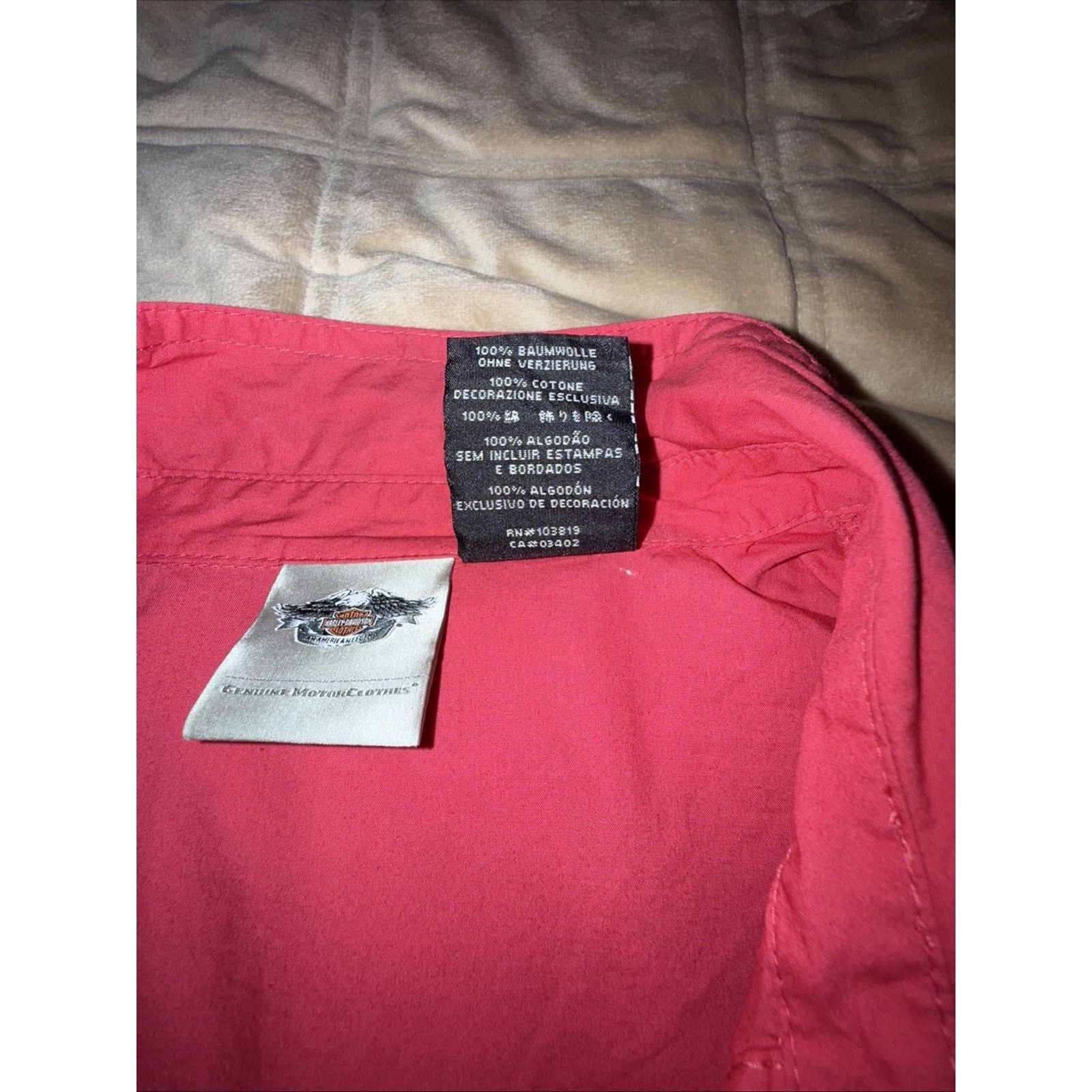 Harley Davidson Harley Davidson Wm's Pearl Snap Moto Western Pink Shirt Sz L Size L / US 10 / IT 46 - 5 Thumbnail