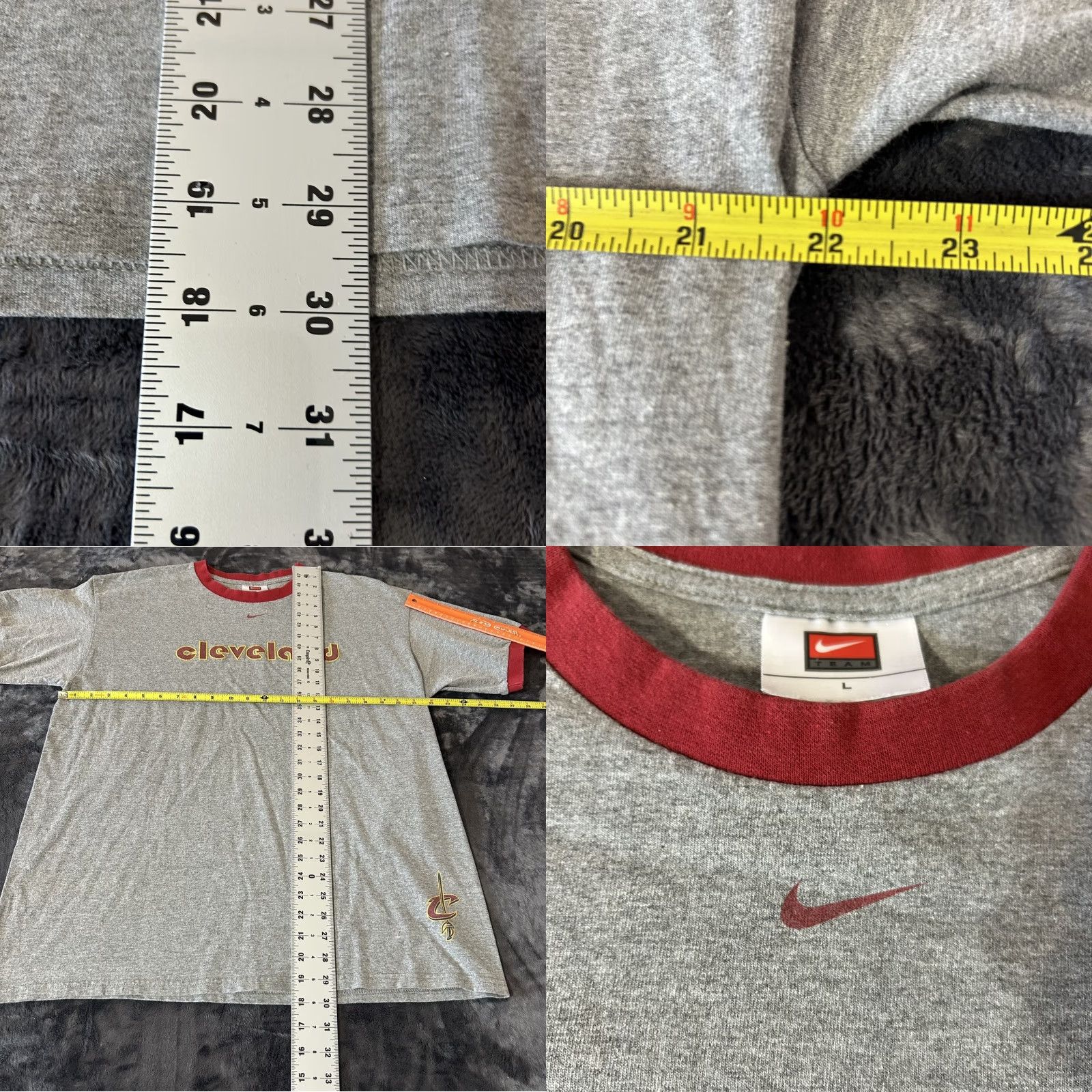Nike VINTAGE Nike Team Cleveland Cavaliers Cavs Shirt Men Large Gray Short Sleeve Size US L / EU 52-54 / 3 - 10 Thumbnail