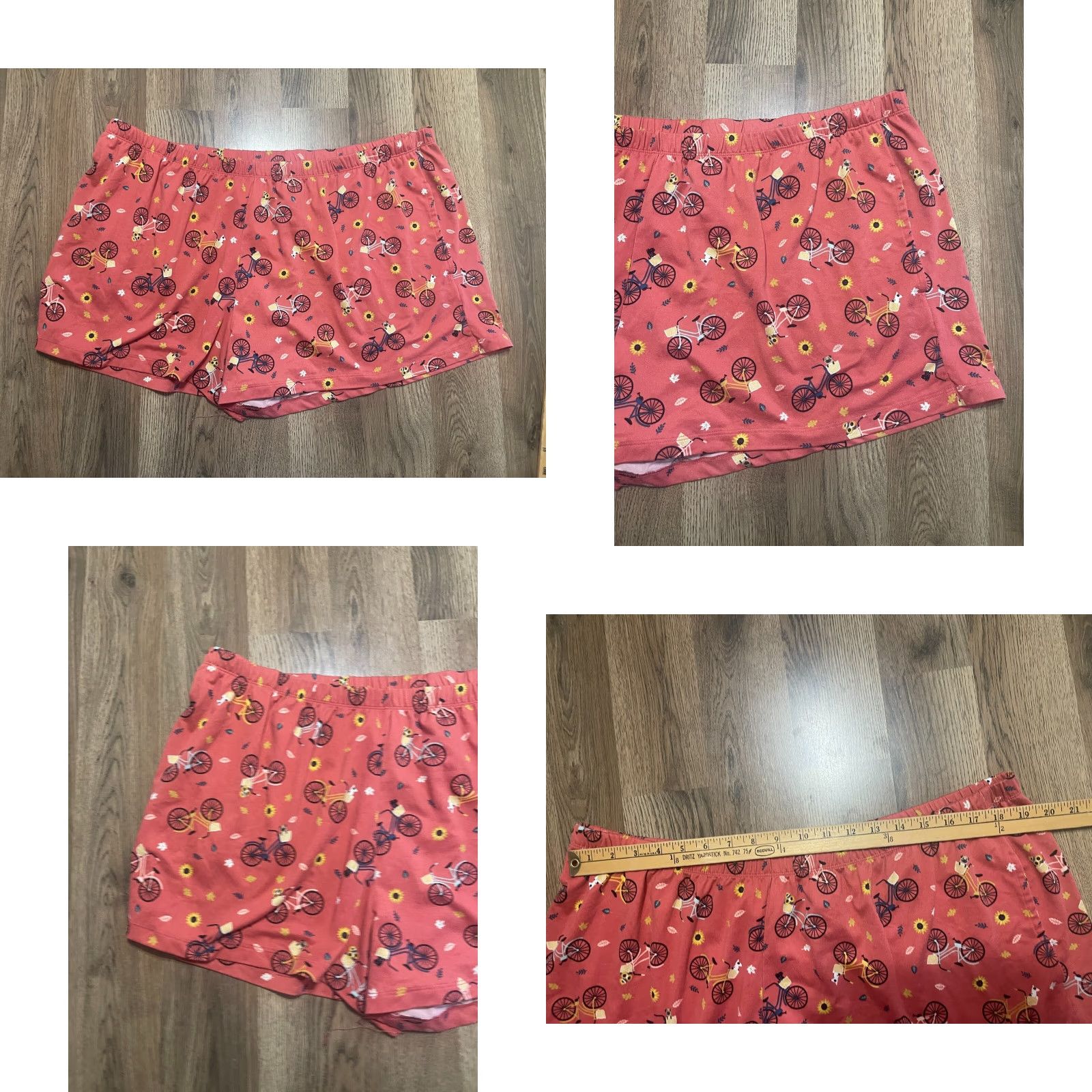 Vintage VINTAGE Joyspun PJ Set Womens 2X Pink Sunflowers Bikes Leaves Tank Top & Shorts Size XXL / US 16-18 / IT 52-54 - 8 Thumbnail