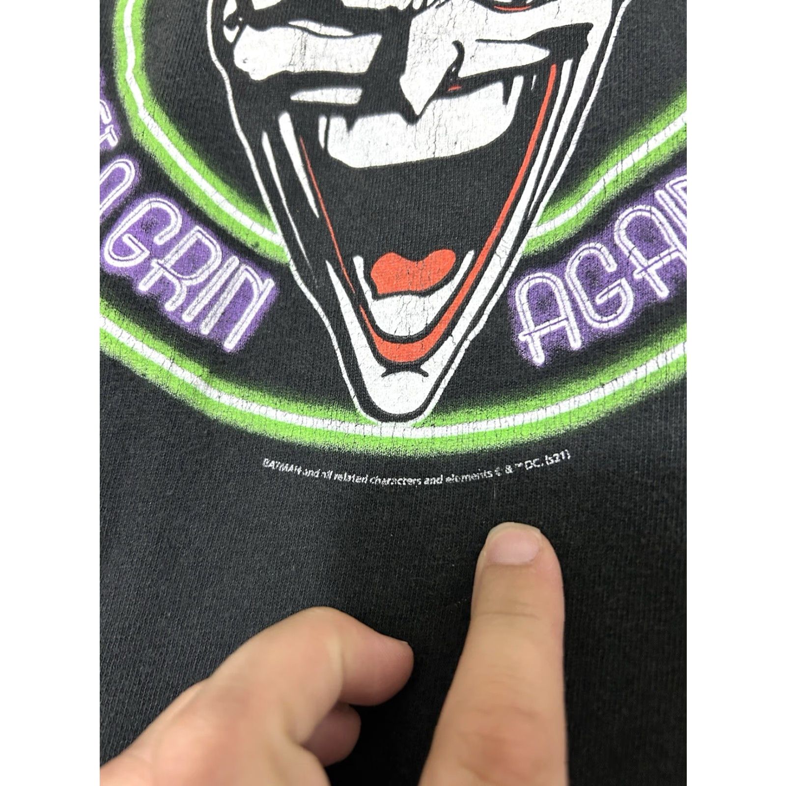 DC Comics VINTAGE DC Comics The Joker T-Shirt Mens L Black Crew Neck Short Sleeve Batman 90s Comics Movie DC Universe Logo Regular Mens Size US L / EU 52-54 / 3 - 5 Thumbnail