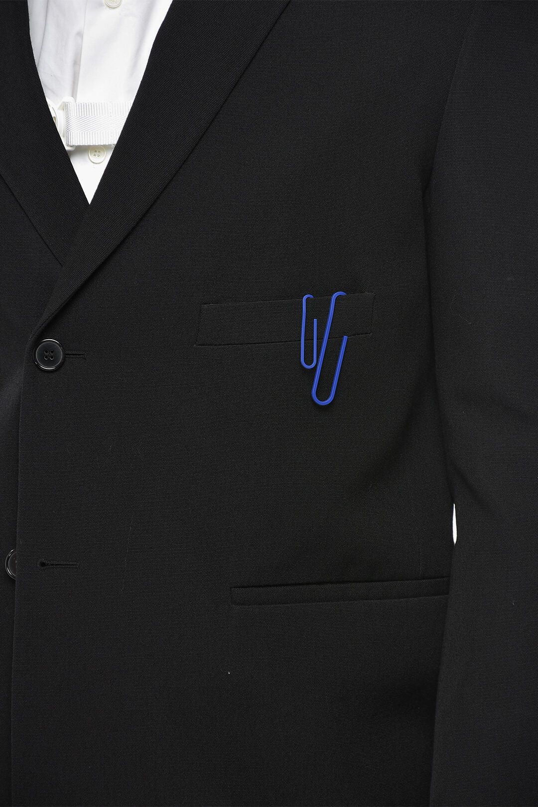 Off-White og1mm0426 Virgin Wool Blazer in Black Size US M / EU 48-50 / 2 - 3 Thumbnail