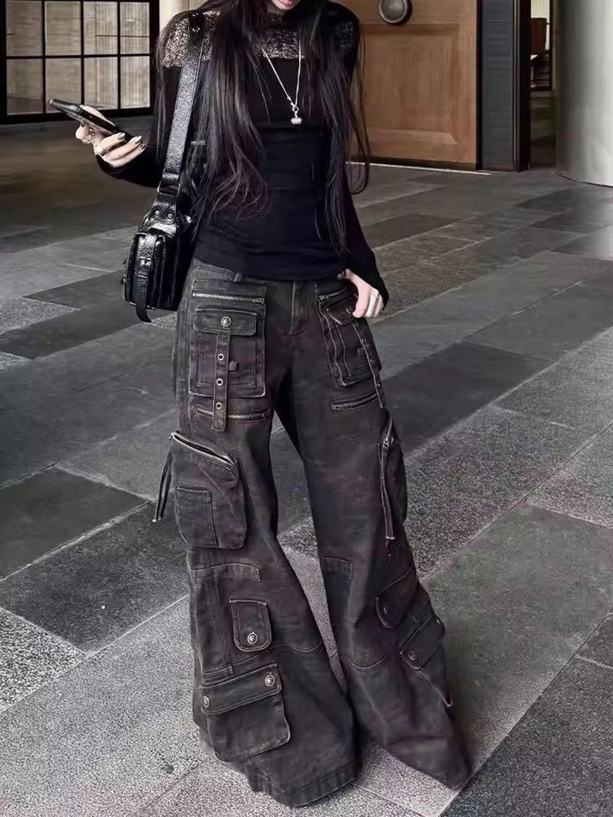 Multi-pocket Design Work Pants for Women