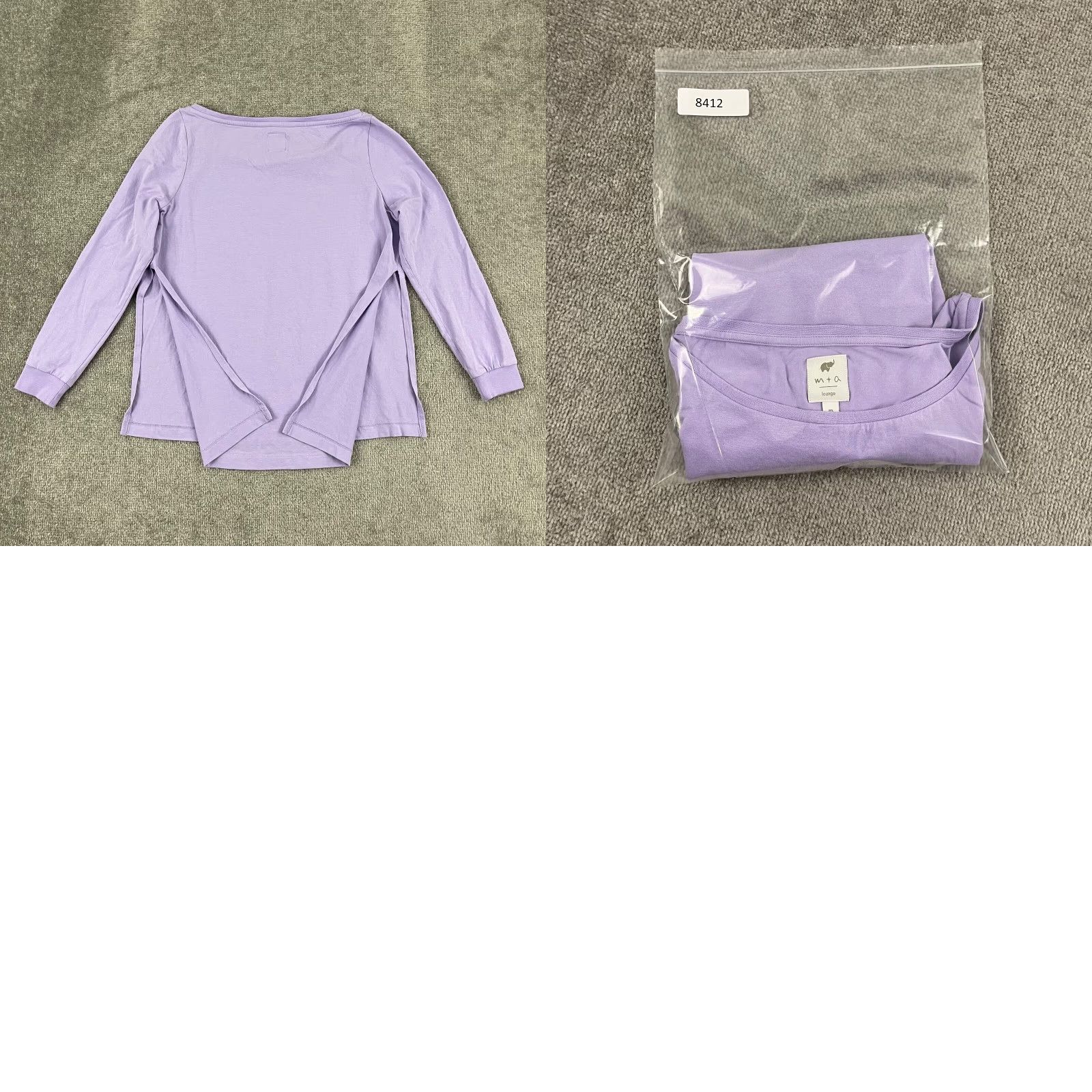 Vintage MONICA + ANDY Shirt Womens M Purple Blouse Boat Neck Pajama Side Slit Top Size M / US 6-8 / IT 42-44 - 8 Thumbnail