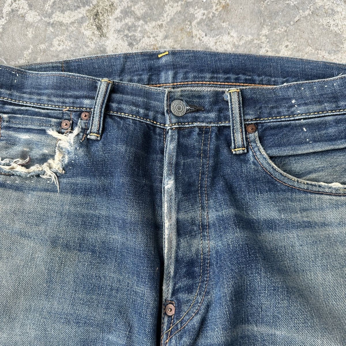 Evisu Thrashed No 2 selvedge Denim seagulls Daicock jort capris Size US 36 / EU 52 - 11 Thumbnail