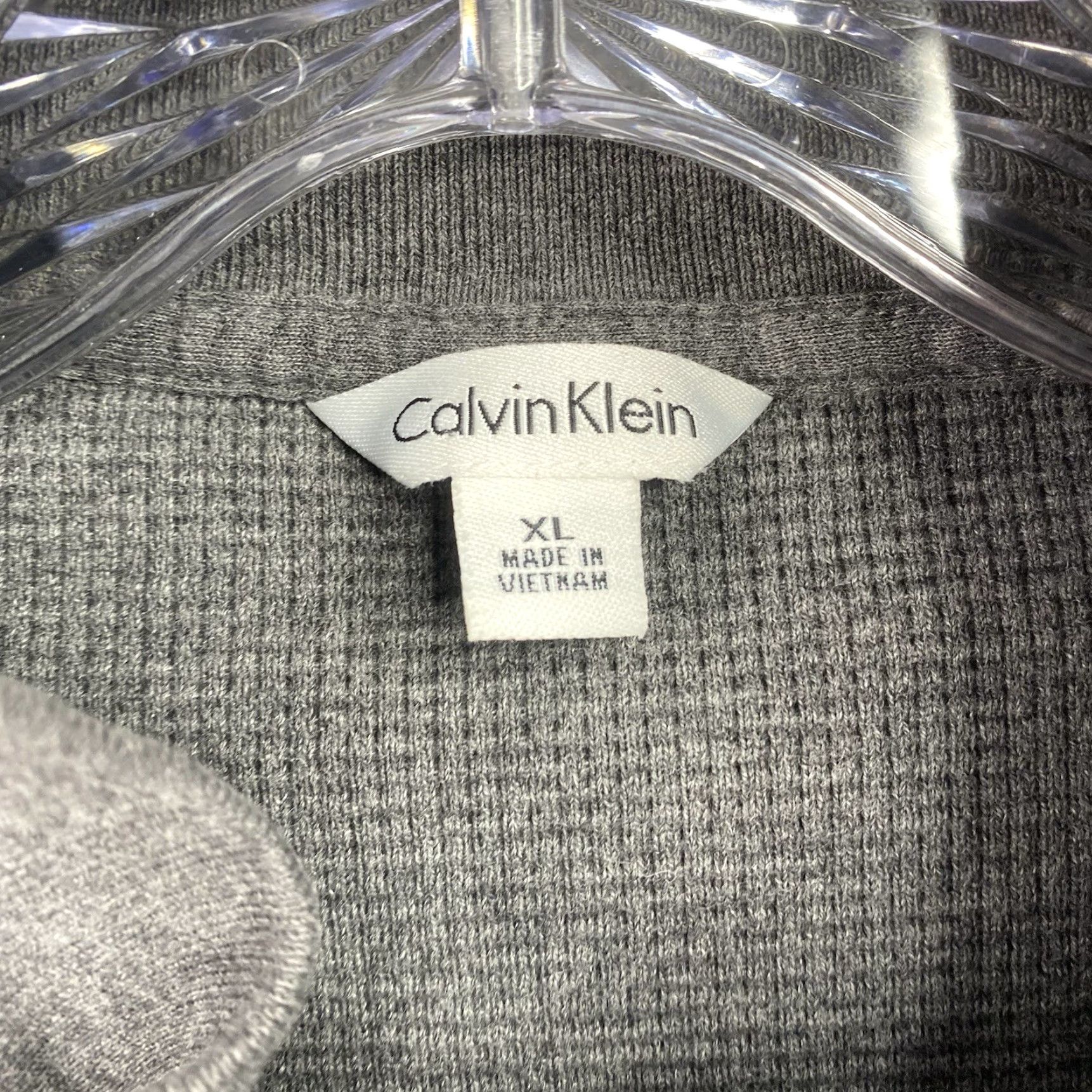 Calvin Klein Calvin Klein Womens Jacket XL Full Zip Gray Waffle Knit Pockets Activewear Casual Sports 90s Womens Jacket XL Gray Full Zip Pockets Activewear Size XL / US 12-14 / IT 48-50 - 3 Thumbnail