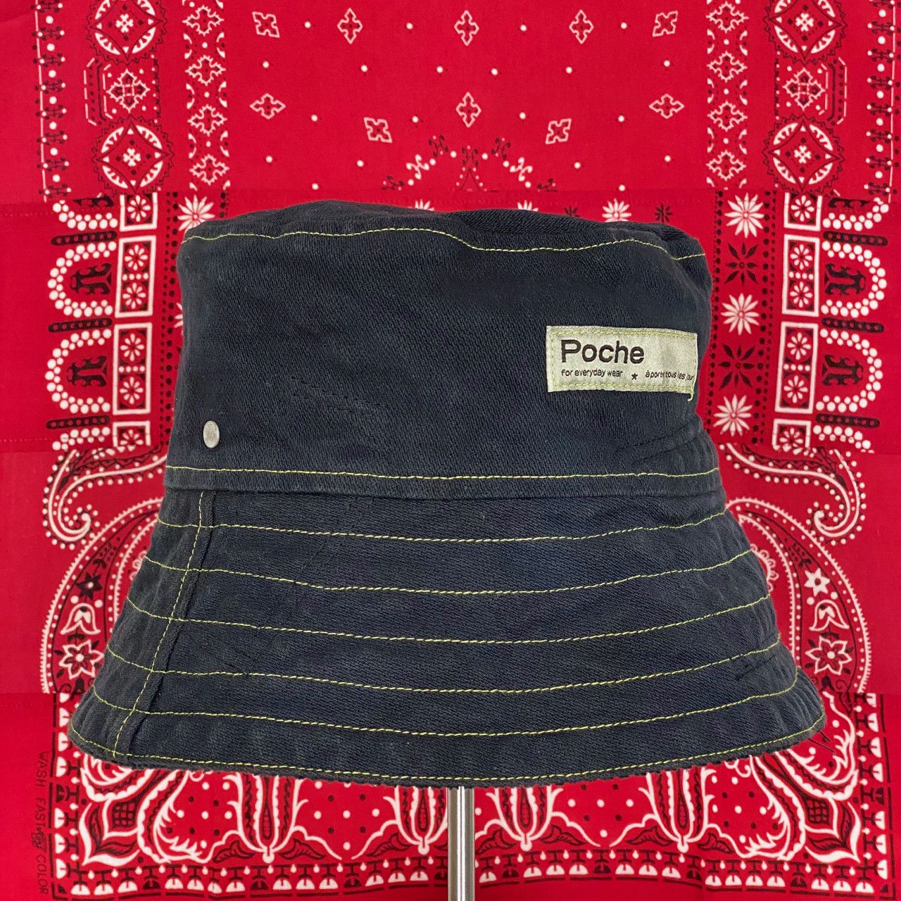 Poche Studio POCHE STUDIO HANDMADE REVERSIBLE BUCKET HAT Size ONE SIZE - 4 Thumbnail