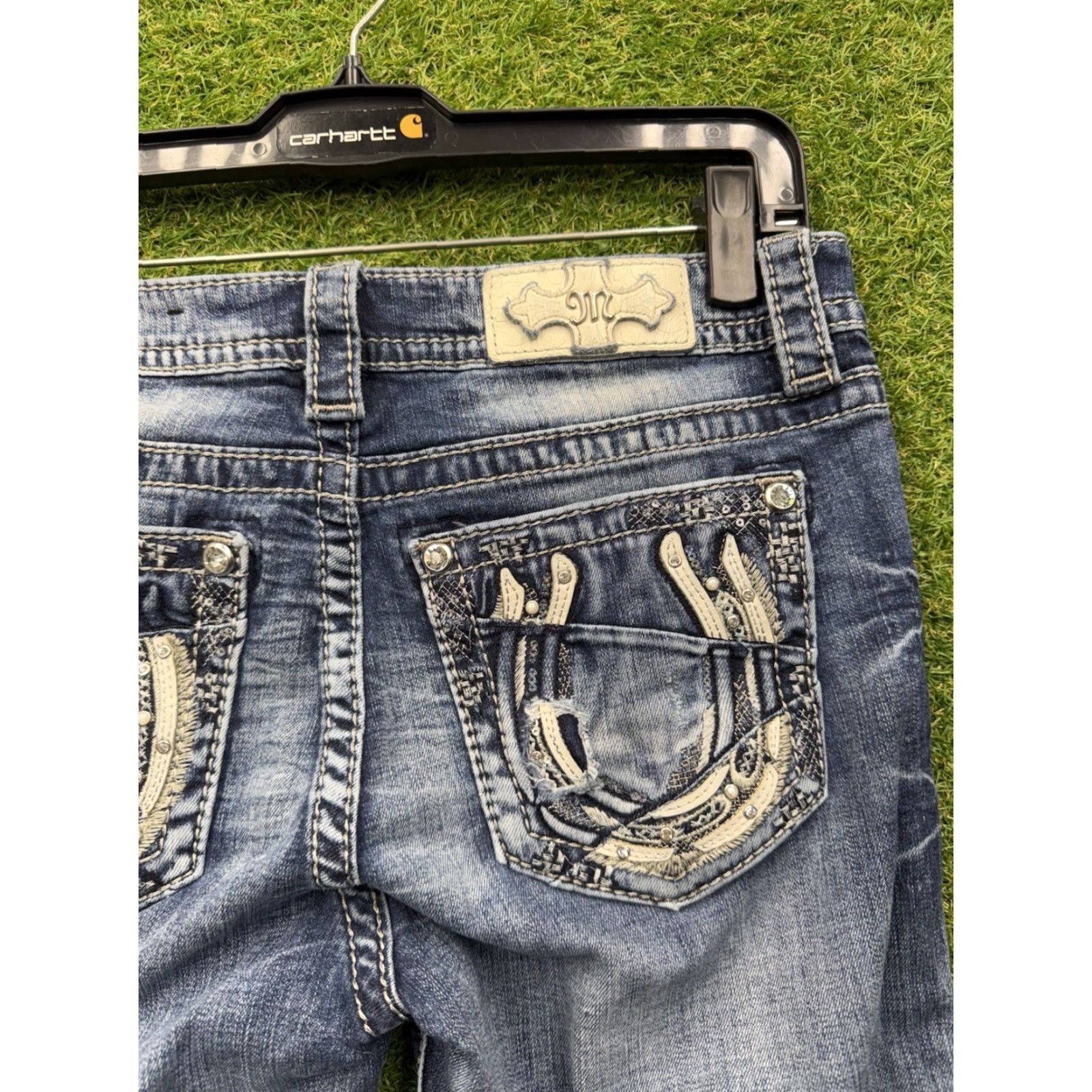 Miss Me Miss Me Jeans Womens 29 Bootscut Jeans Blues Cowgirl Rock Southwestern Buckle Bke 2000s Y2K Vintage No Size 29" - 3 Thumbnail