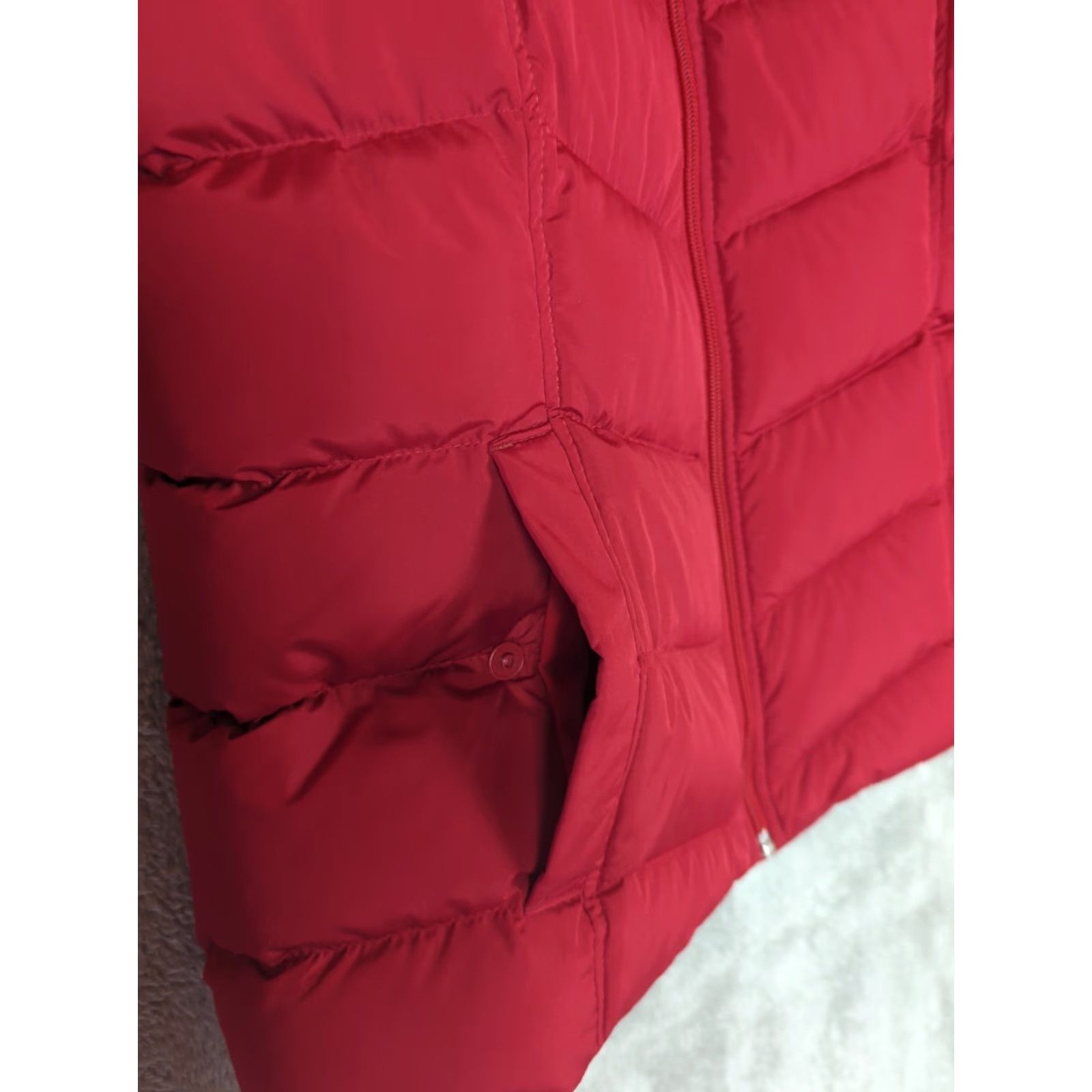 Lands' End Lands' End Women's Puffer Vest Red Full Zip Down Sz S Tall Casual Travel Size S / US 4 / IT 40 - 2 Thumbnail