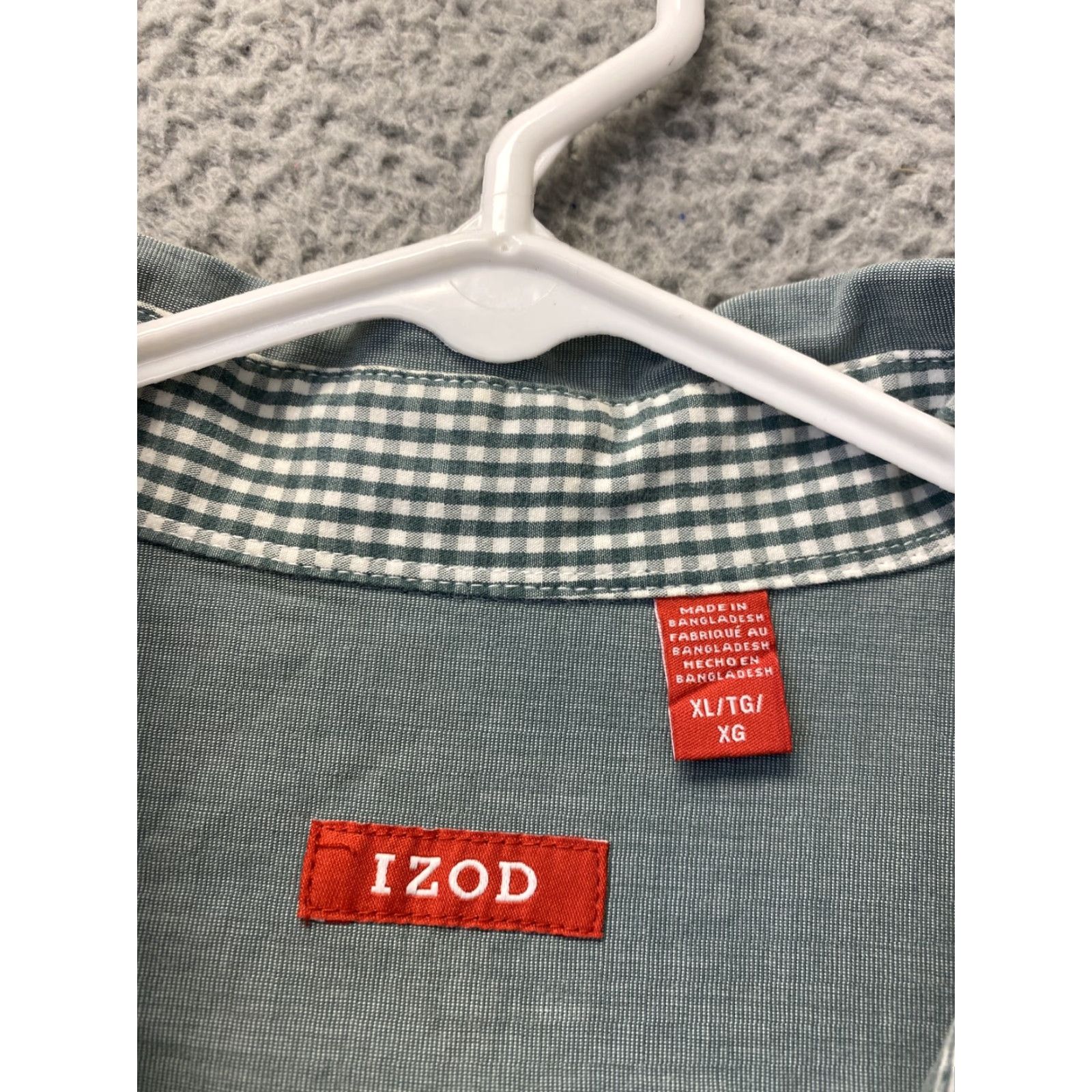 Izod IZOD Dress Shirt Men XL Green / 97-59 Regular Button-Down Collar Shirt Size 46R - 3 Thumbnail