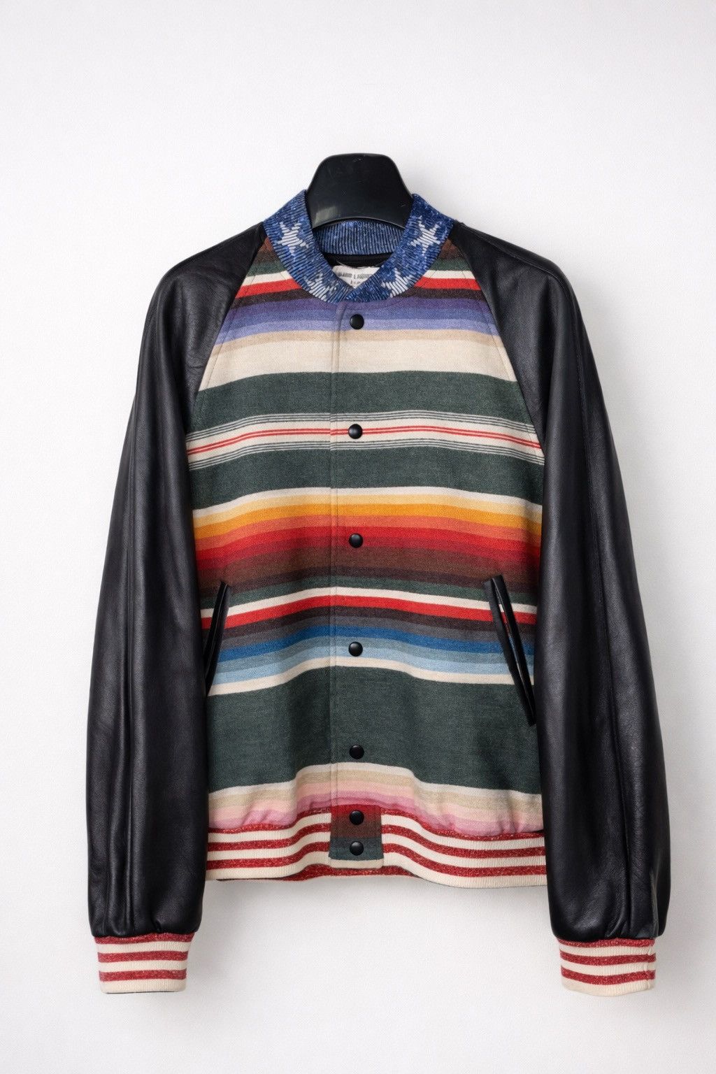 Saint Laurent Paris SS16 Leather Sleeves T-Rex Mexican Bomber Jacket Size US M / EU 48-50 / 2 - 2 Thumbnail
