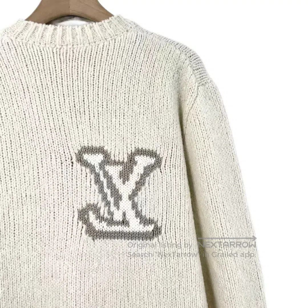 Louis Vuitton beige logo wool long sleeve sweater. Size L / US 10 / IT 46 - 4 Thumbnail