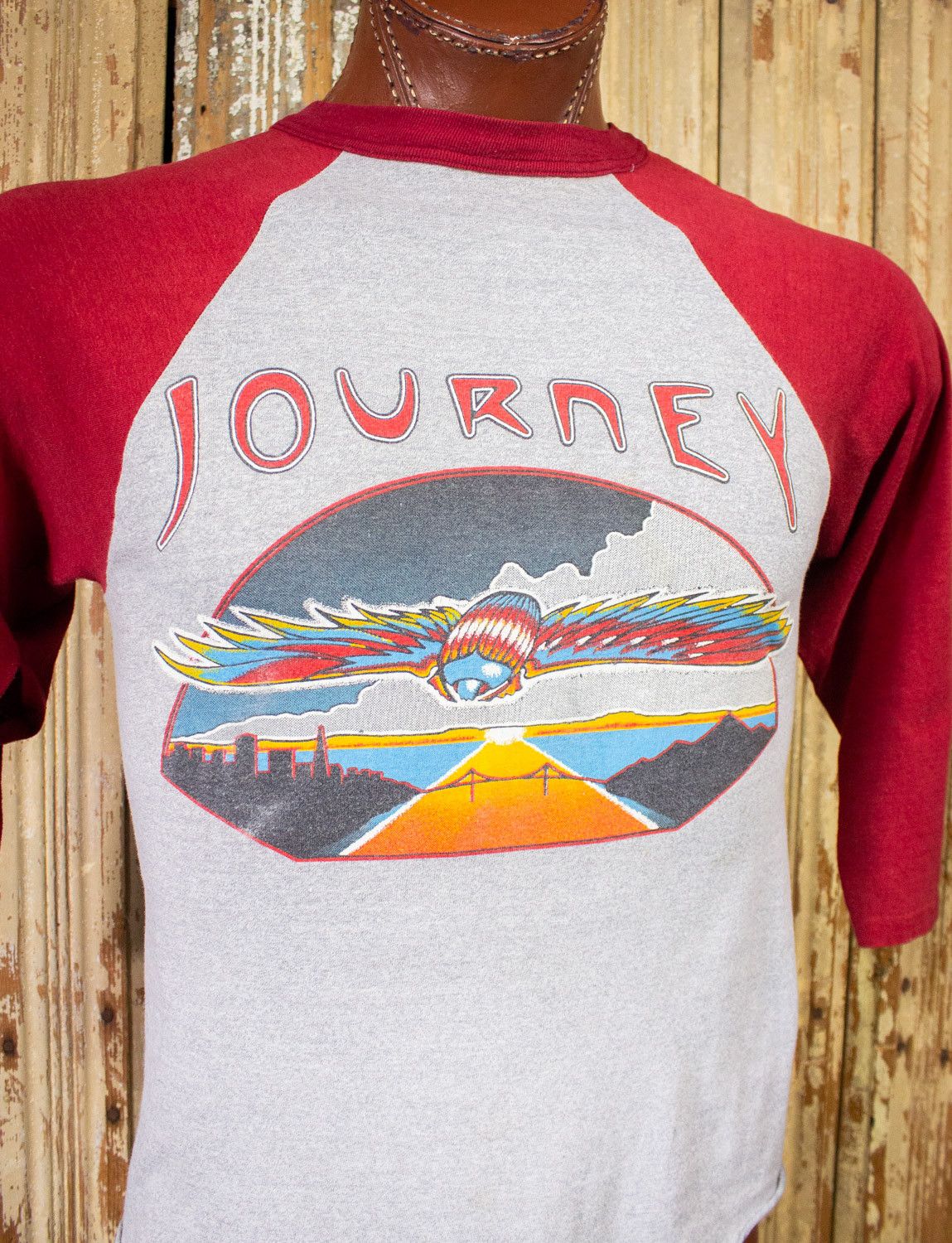 Band Tees × Vintage Vintage Journey Day On The Green Raglan Concert T Shirt 1980 Size US M / EU 48-50 / 2 - 4 Thumbnail