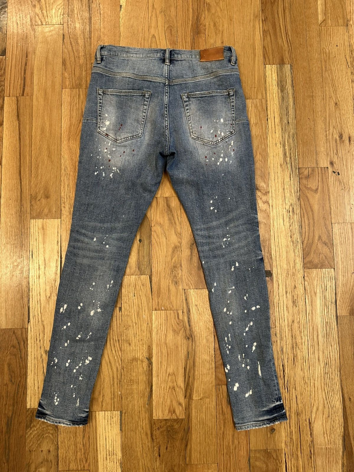 Purple Brand Purple Brand Paint Splatter Blue Denim Jeans Size 29 Size US 29 - 2 Thumbnail