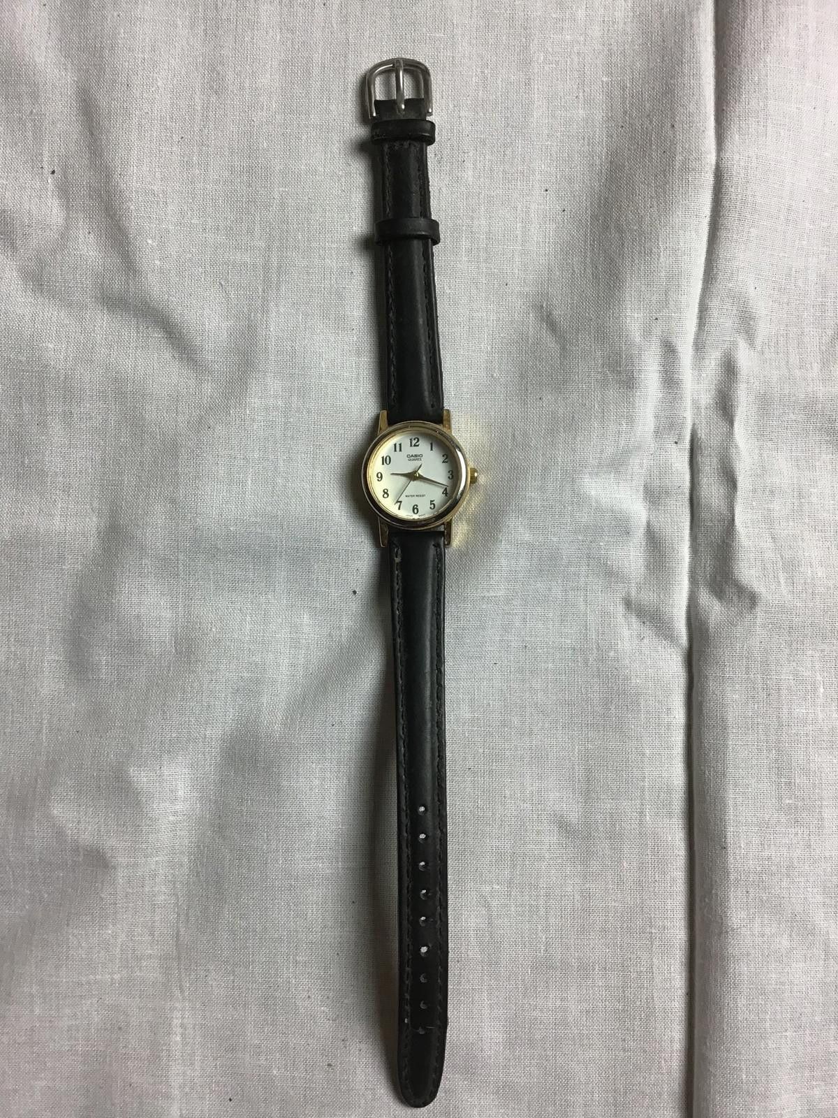 Casio Casio Classic Quartz Watch with Black Leather Strap Size ONE SIZE - 6 Thumbnail