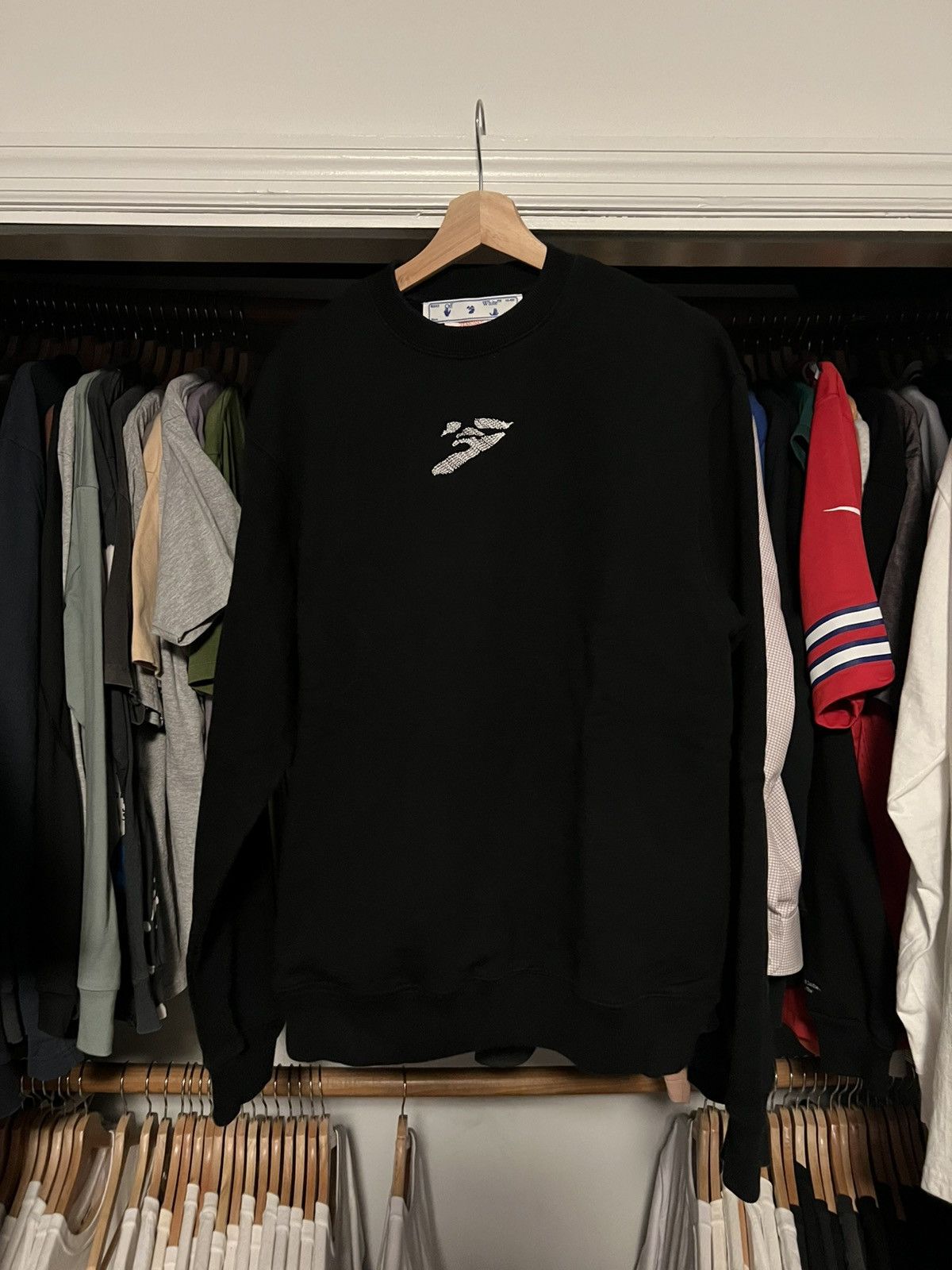Off-White × Virgil Abloh OFF WHITE DISTORTED LOGO CREW NECK SWEATER Size US M / EU 48-50 / 2 - 1 Thumbnail
