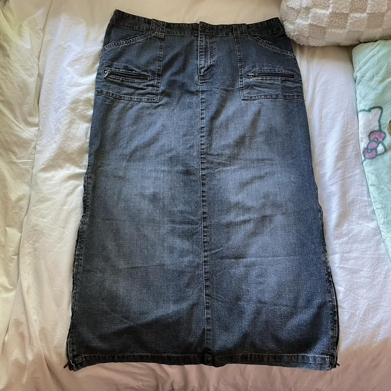 Vintage Vintage Denim Maxi Skirt Size 36" / US 14 / IT 50 - 1 Thumbnail