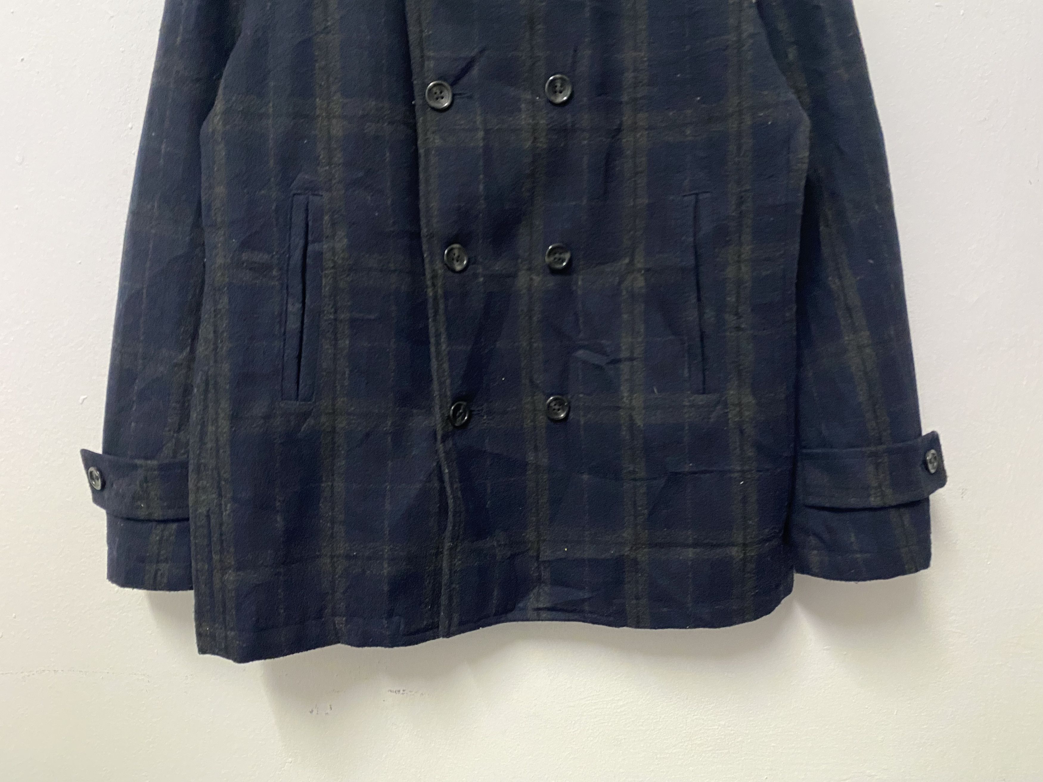 GU Vintage GU Double Breasted Checkered Wool Jacket Size US XL / EU 56 / 4 - 4 Thumbnail