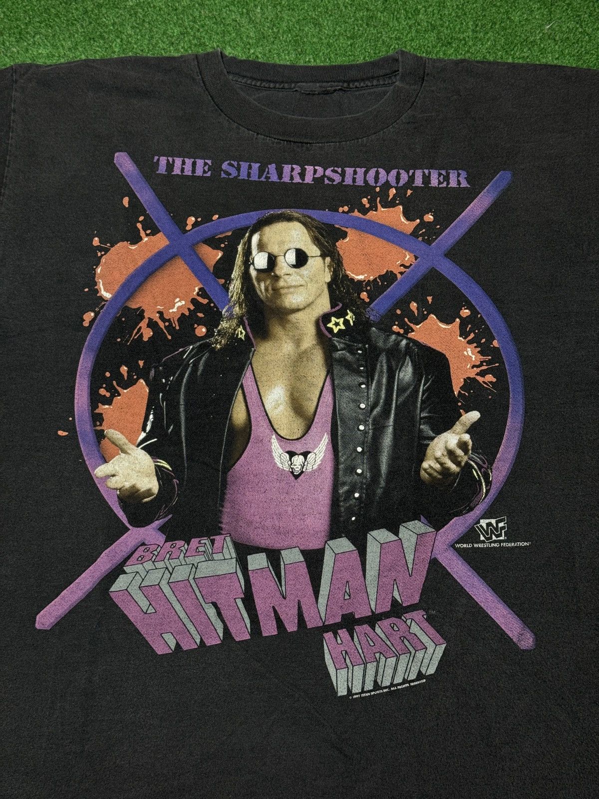 WWF Vintage 90s Brett Hart Hitman WWF RARE Wrestling XL T Shirt Size US XL / EU 56 / 4 - 2 Thumbnail