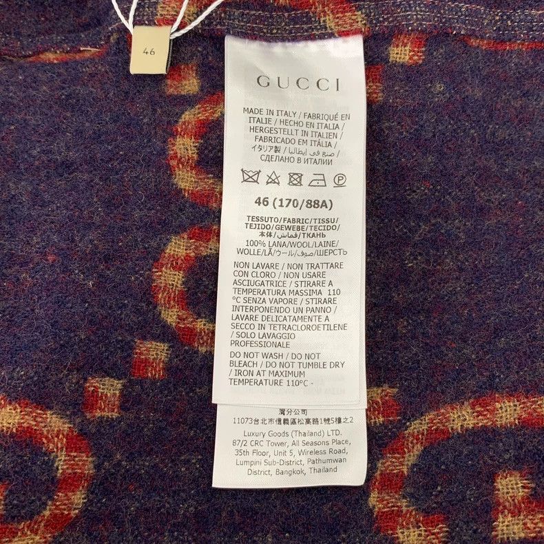 Gucci Gucci Red logo jacquard full print wool lapel long-sleeved Size US S / EU 44-46 / 1 - 6 Thumbnail