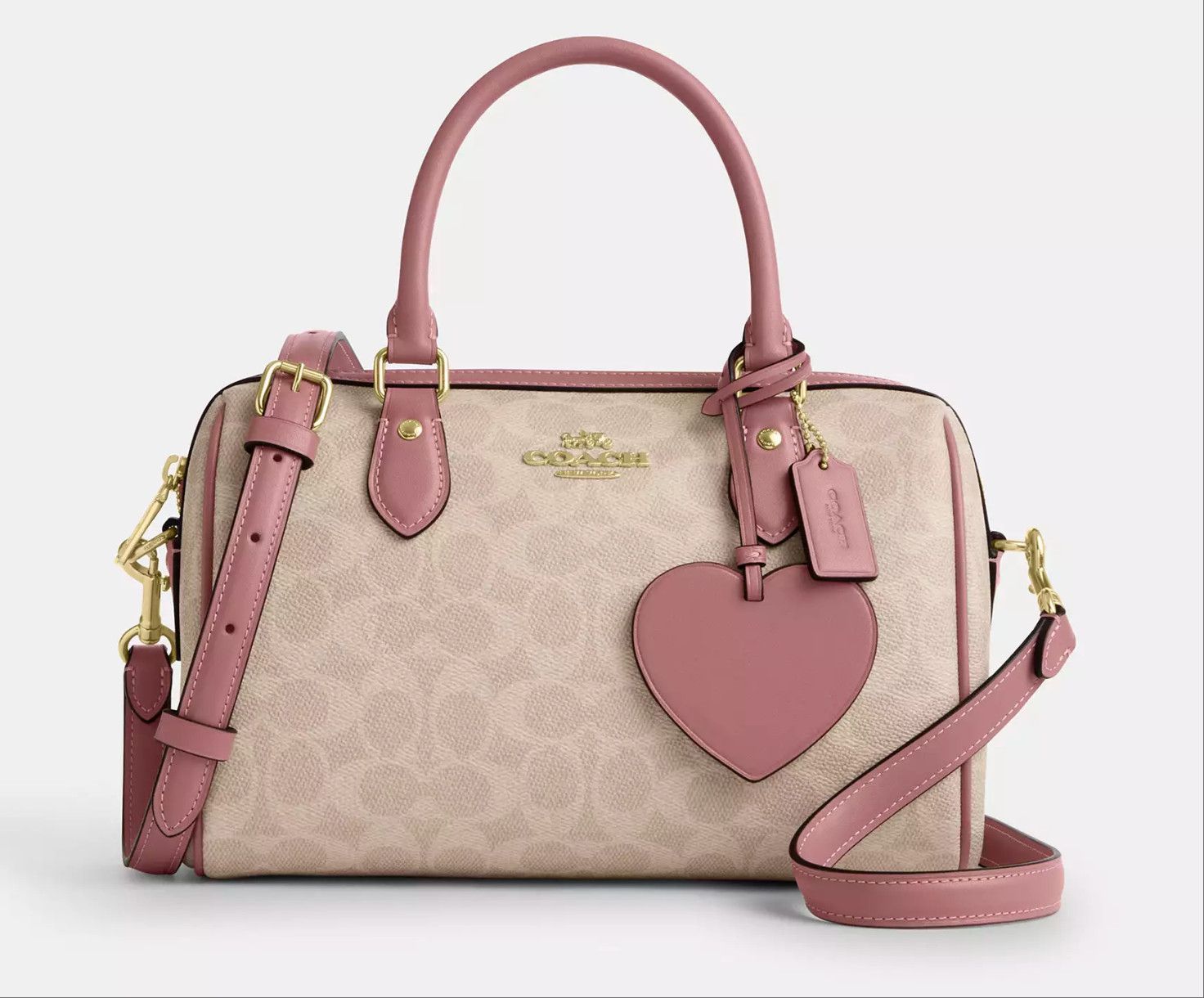 Coach Rowan Satchel Bag In Signature Canvas With Heart Charm CDB21 Size ONE SIZE - 10 Thumbnail