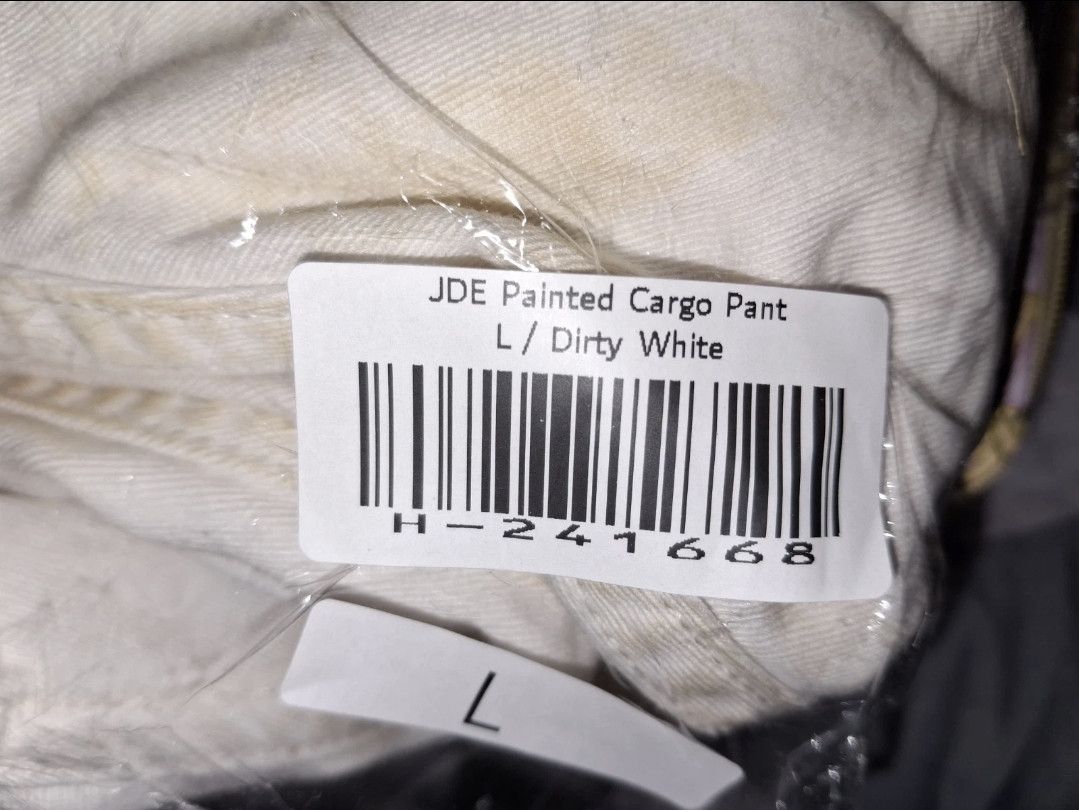 HIDDEN Hidden NY JDE Painted Cargo Pants - Dirty White - Large Size US 33 - 7 Thumbnail