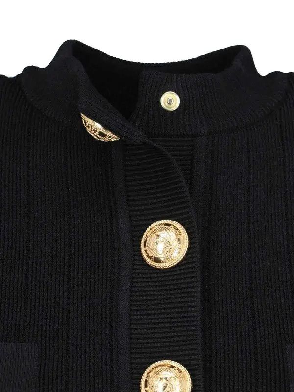 Balmain o1s1wg111225 Decorative Button Cardigan in Black Size M / US 6-8 / IT 42-44 - 4 Thumbnail
