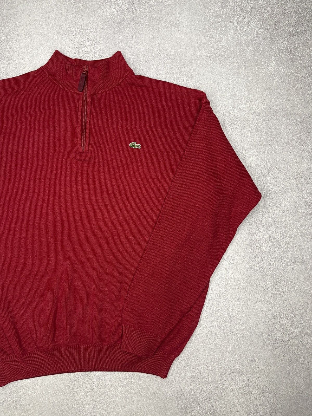 Lacoste Vintage Lacoste 1/4 Half Zip Knit Sweater Red Y2K Size L Size US L / EU 52-54 / 3 - 3 Thumbnail