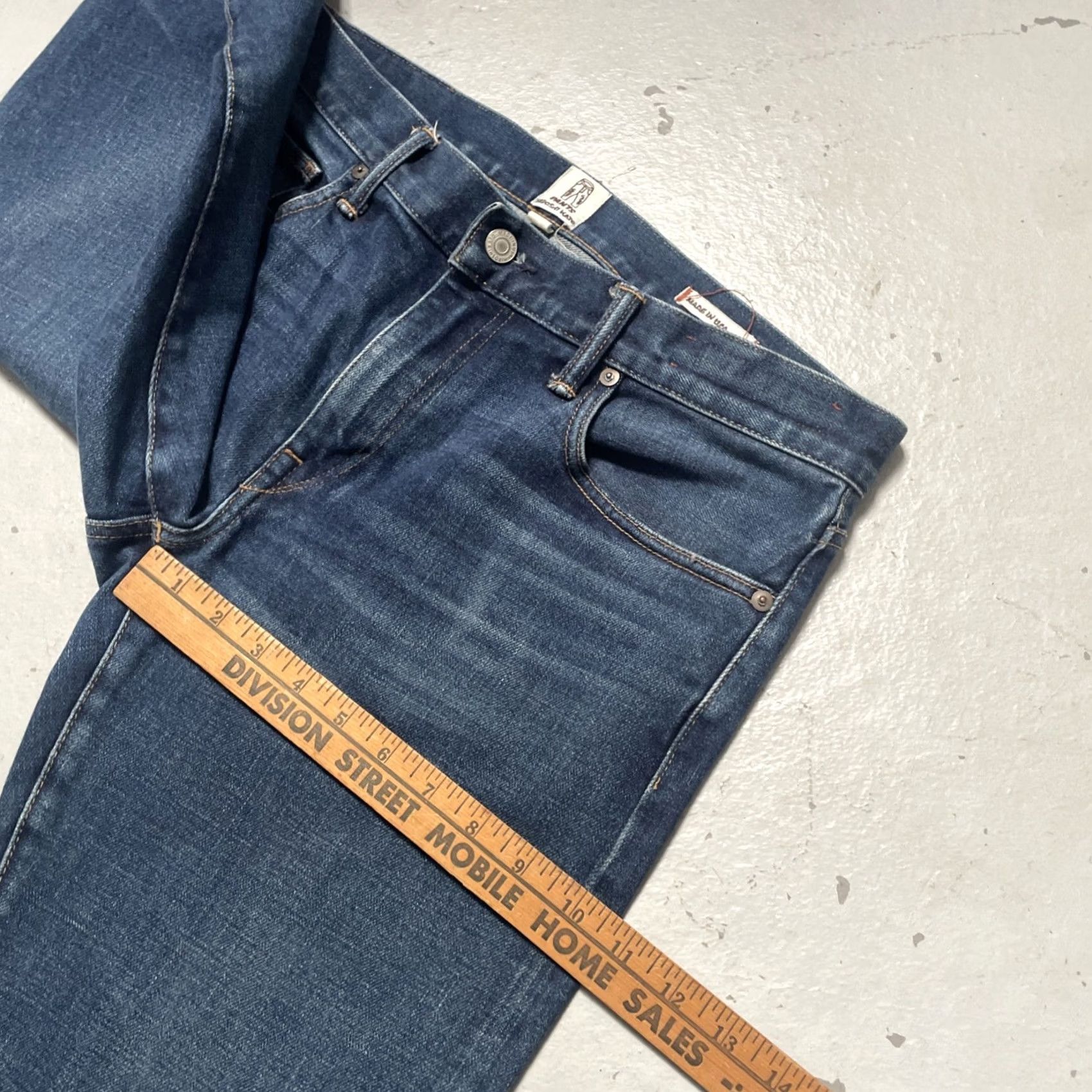 KATO Hiroshi Kato Slim 4 Way Selvedge 14oz Blue Denim USA Mens Jeans - Unisex Regular Size - 33" - Vintage Style Size US 33 - 4 Thumbnail