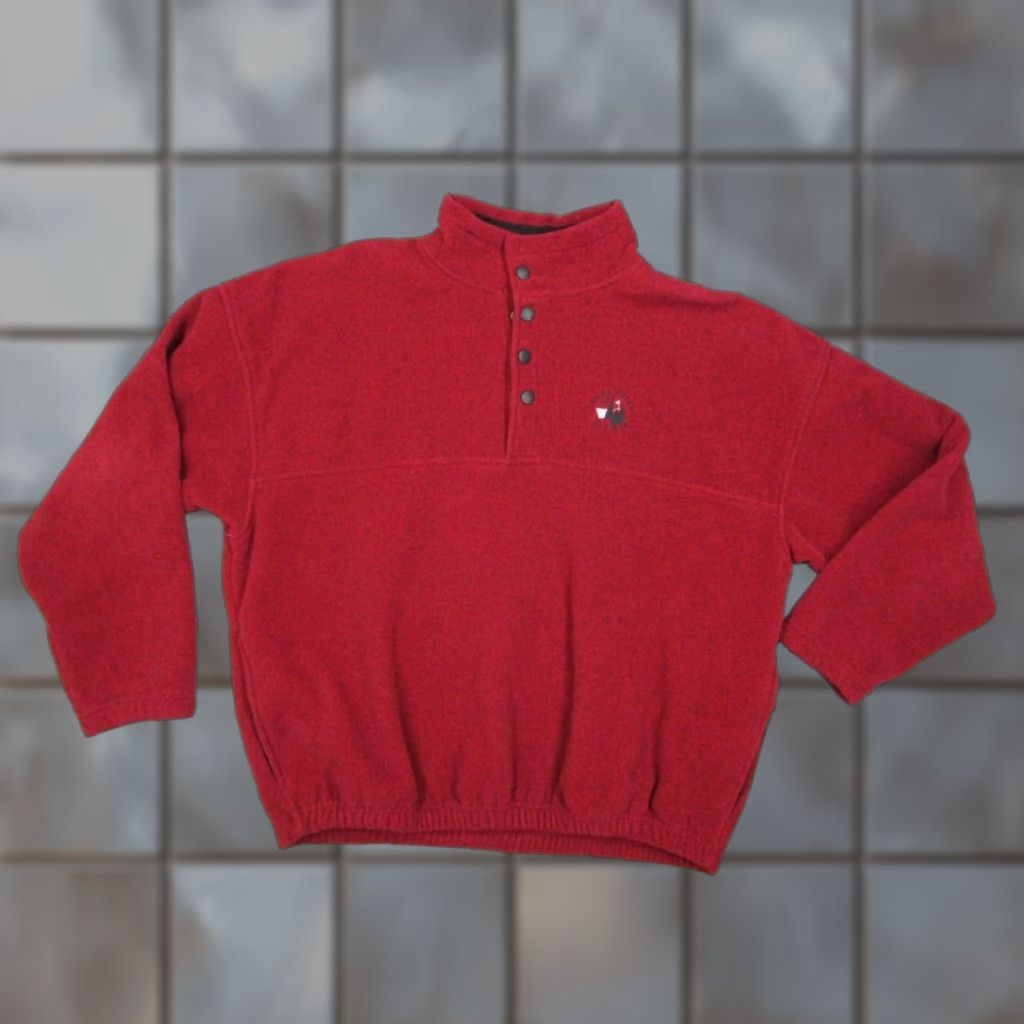 Vintage Straight Down Sweater Mens Medium Red Snap Front Fleece Palos Verdes Golf USA Size US M / EU 48-50 / 2 - 1 Thumbnail