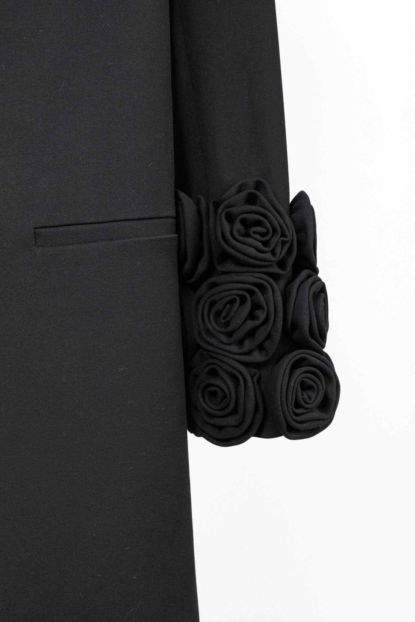 CAMI NYC CAMI NYC Noelani Black Rosette-Cuff Coat Size M / US 6-8 / IT 42-44 - 6 Thumbnail