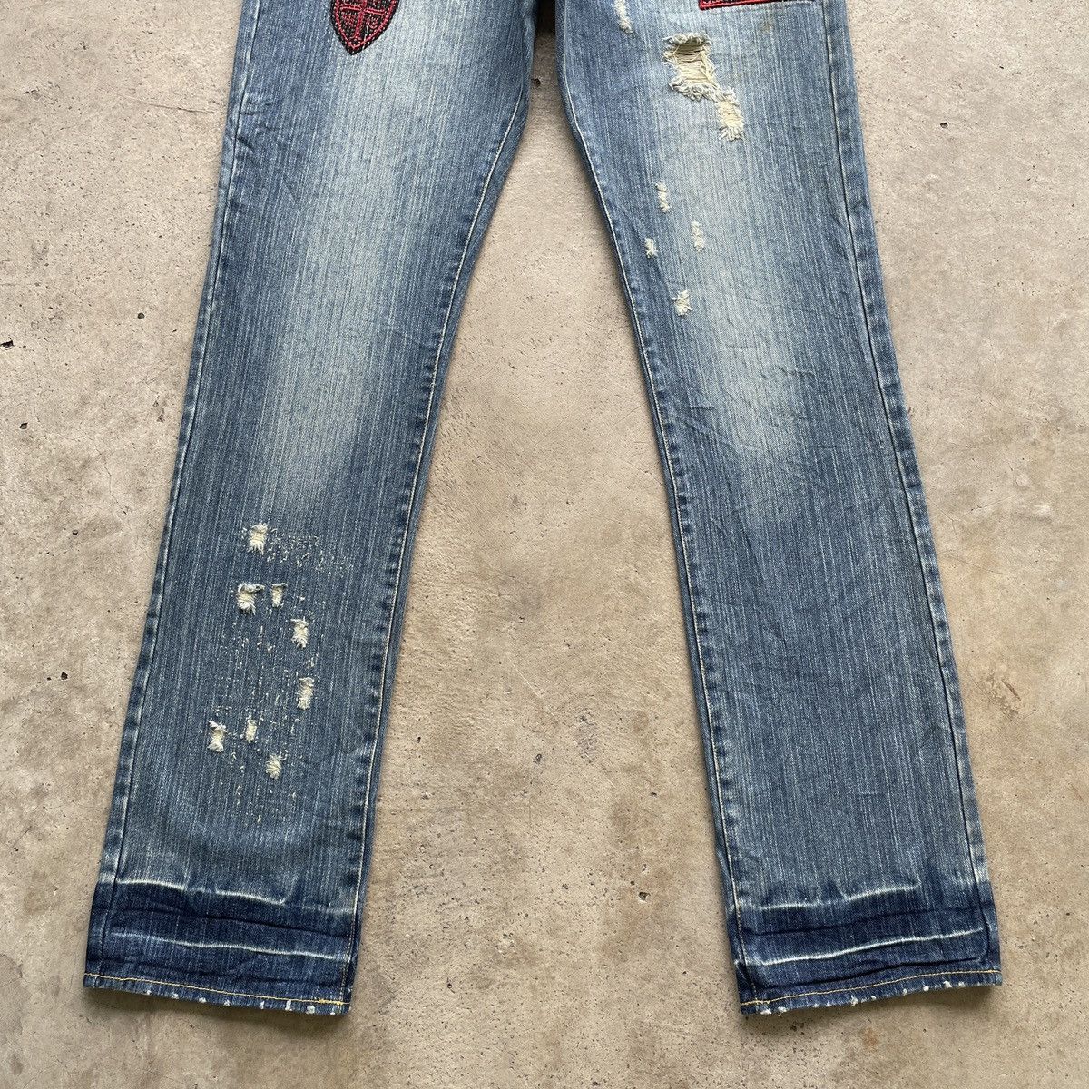 Japanese Brand × Jean Vintage Japan Armee Francaise Patch Faded Jeans Pants Denim Size US 32 / EU 48 - 4 Thumbnail