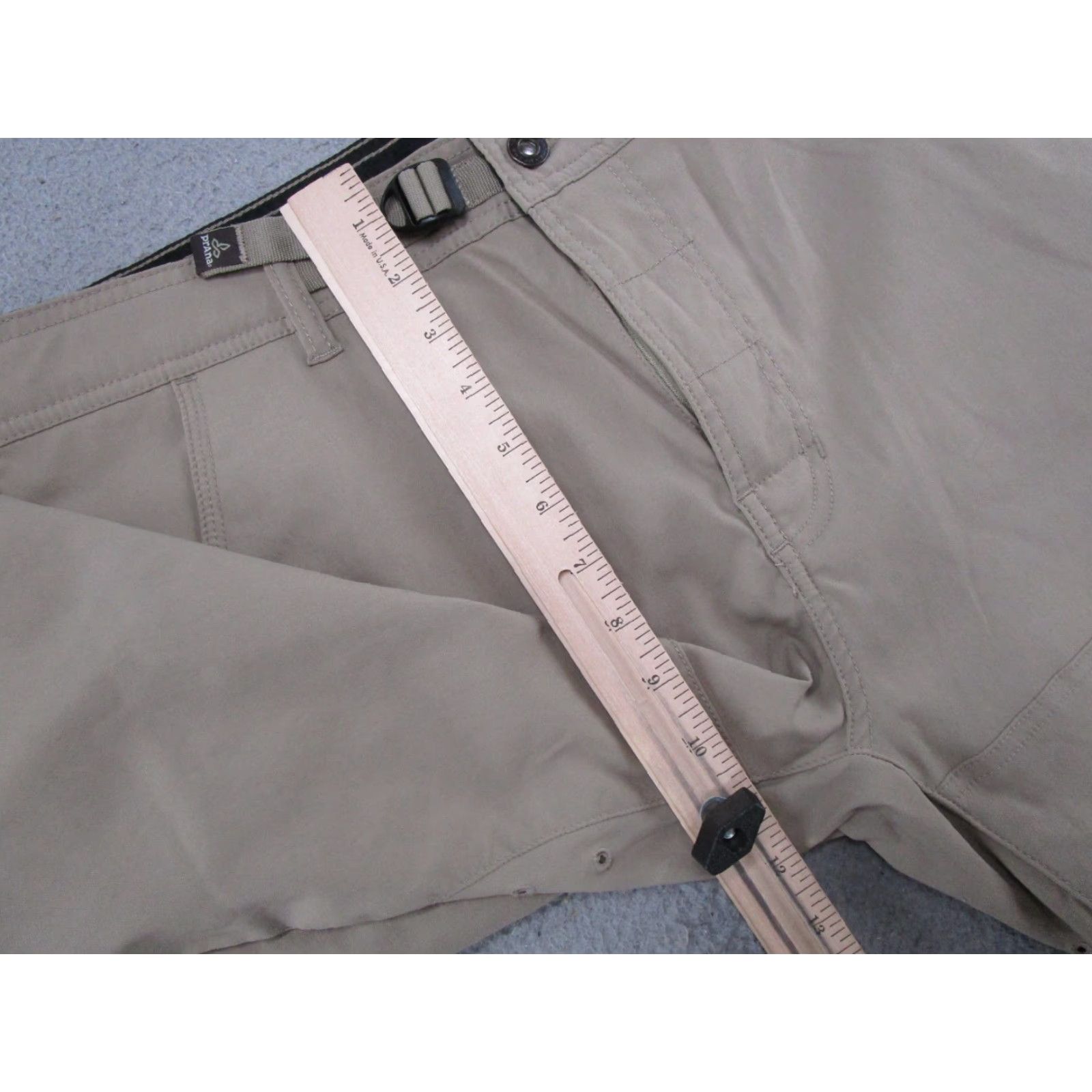 Prana Prana Stretch Zion Pants Mens XL Beige Cargo Pocket Regular Straight Belted Stretch Nylon - Vintage: No - - Size US 36 / EU 52 - 7 Thumbnail
