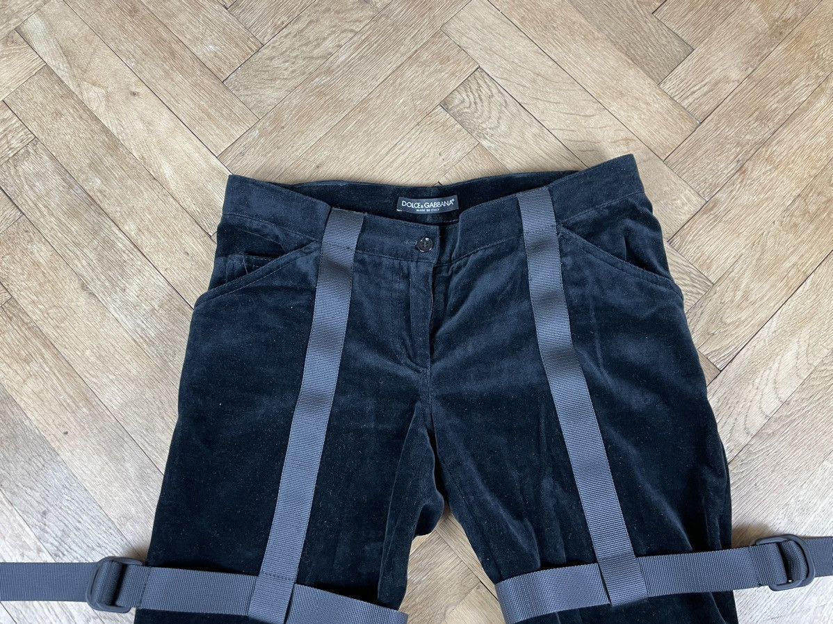 Dolce & Gabbana Dolce & Gabbana Runway AW 2003 Black Velvet Bondage Pants Size US 28 / EU 44 - 4 Thumbnail