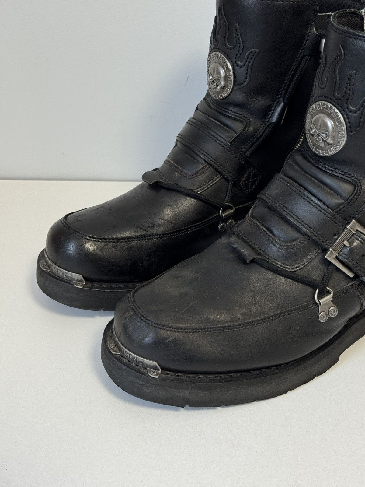 Harley Davidson Harley-Davidson D94167 Distortion Skull Leather Motorcycle Size US 13 / EU 46 - 2 Thumbnail